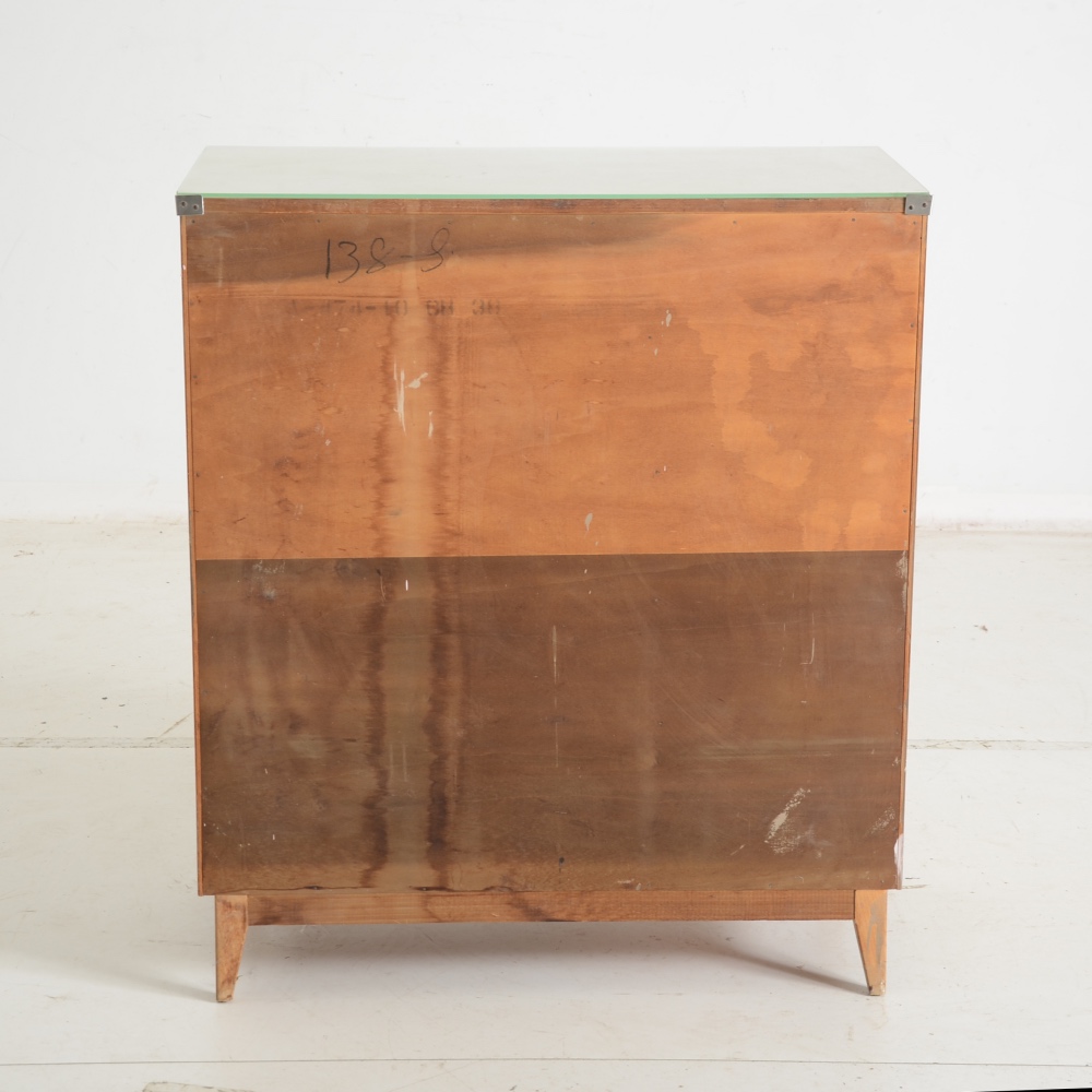 Mid Century Blonde Finish Walnut Veneer Dresser