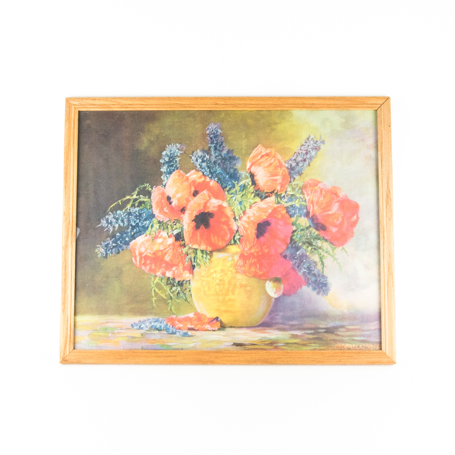 Vintage Print Depicting Poppies & Hyacinths by Max Streckenbach