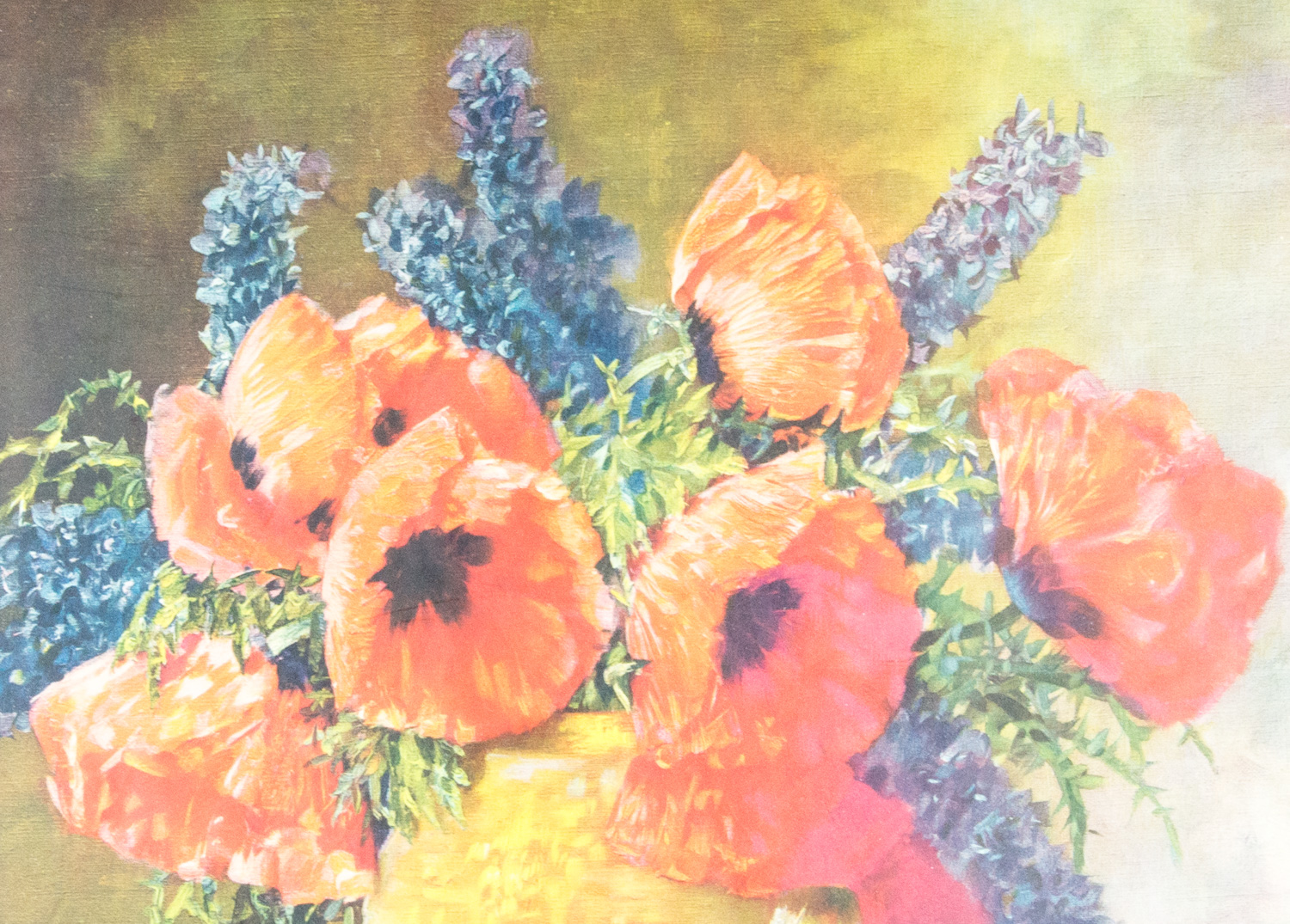 Vintage Print Depicting Poppies & Hyacinths by Max Streckenbach