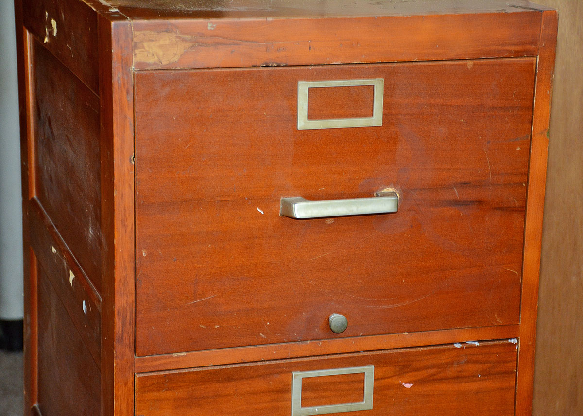 Antique Globe-Wernicke Wood Filing Cabinet