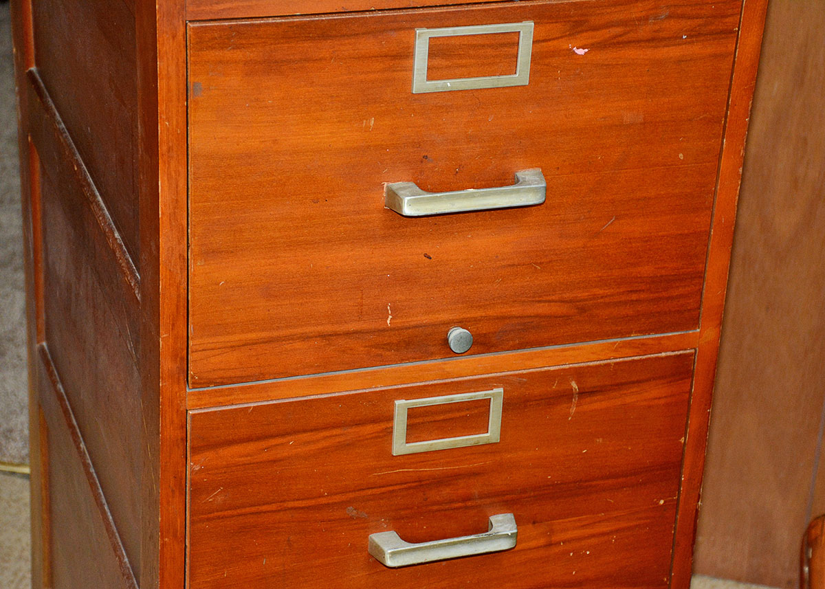 Antique Globe-Wernicke Wood Filing Cabinet