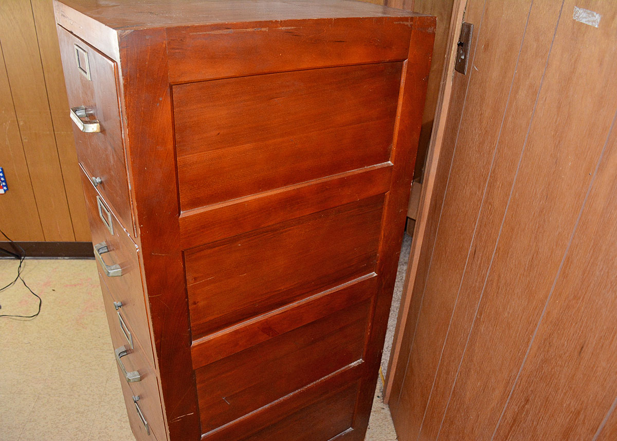 Antique Globe-Wernicke Wood Filing Cabinet