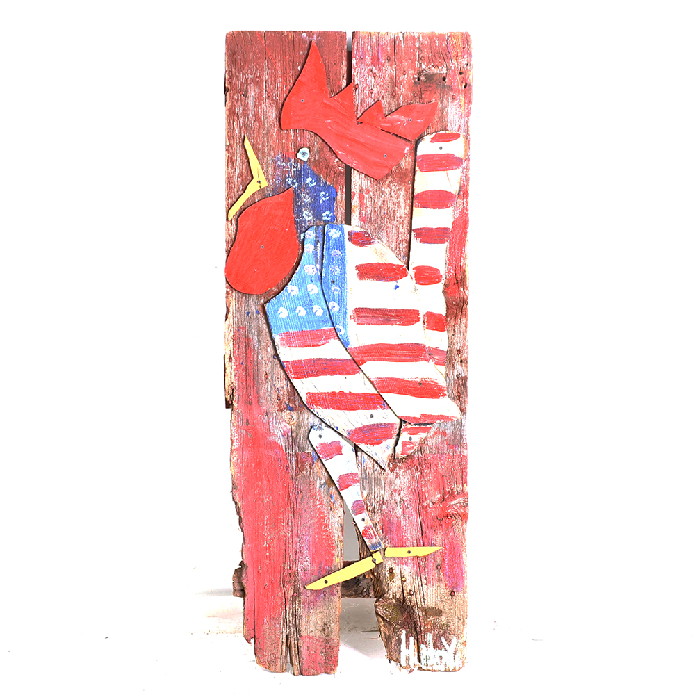 Mike Heavy Hefner Folk Painting on Wood