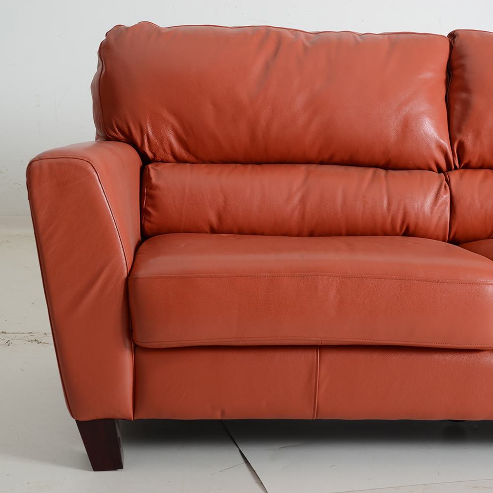 Faux Leather Red Sofa