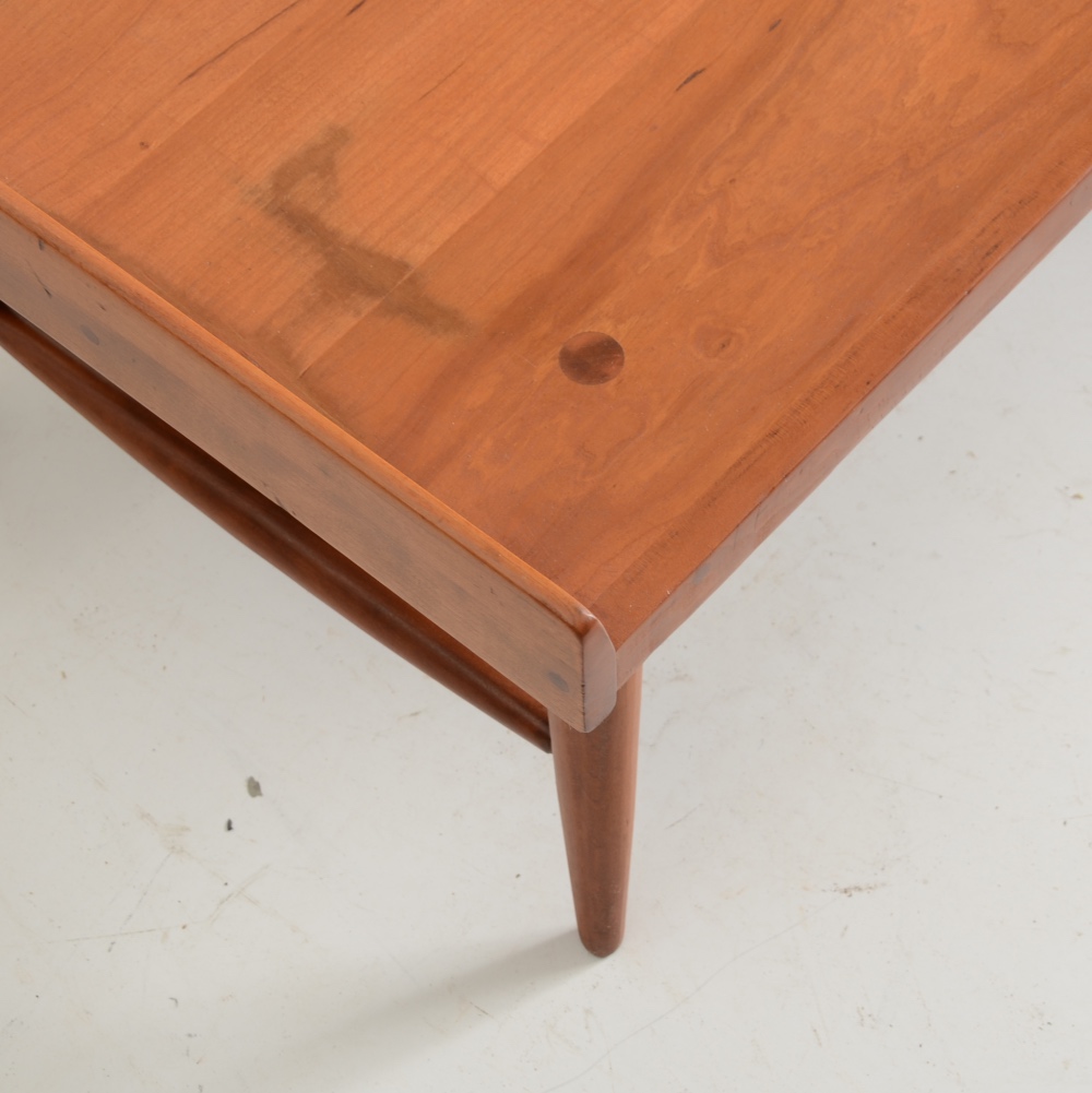 Mid Century Modern Willet Solid Cherry Bench Coffee Table