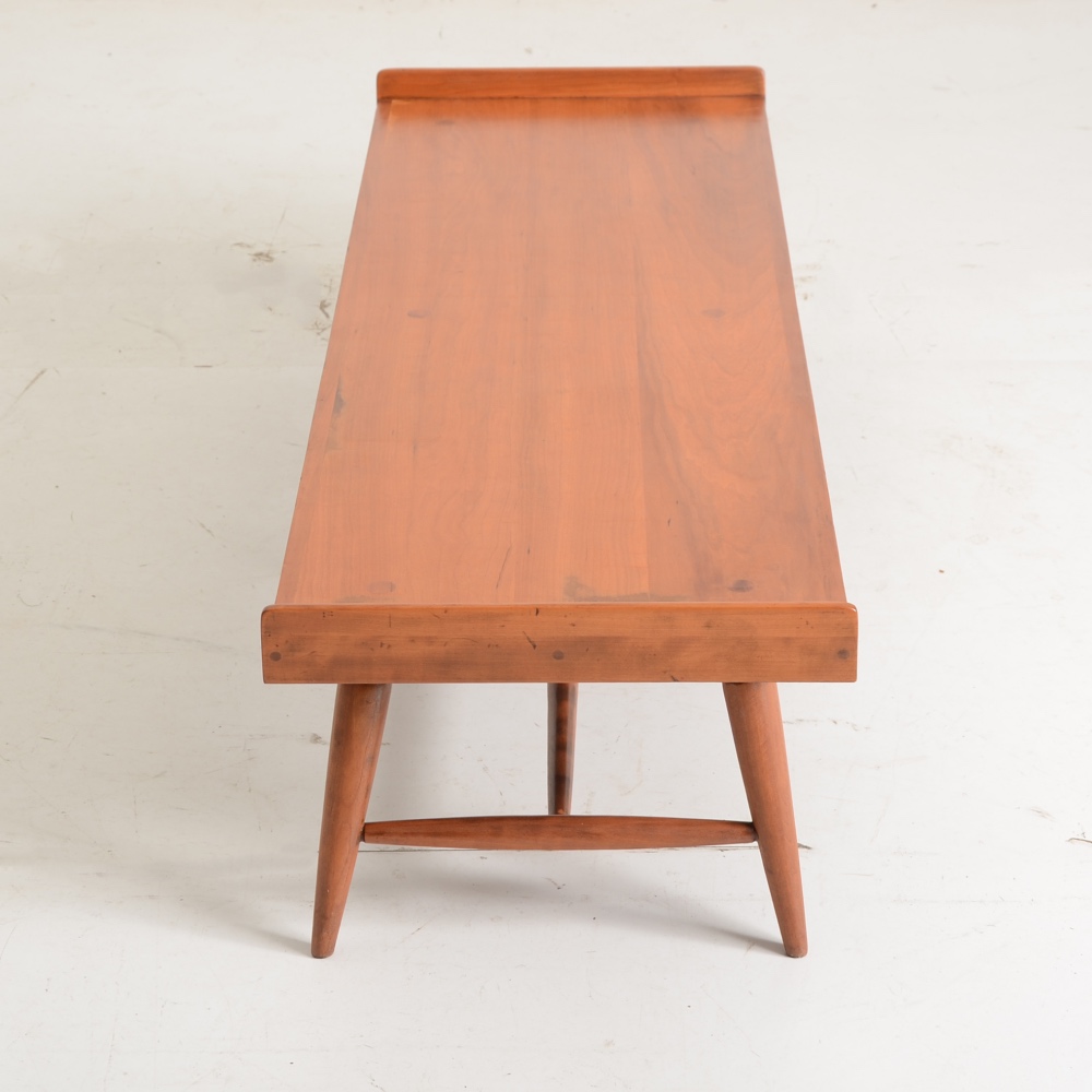 Mid Century Modern Willet Solid Cherry Bench Coffee Table