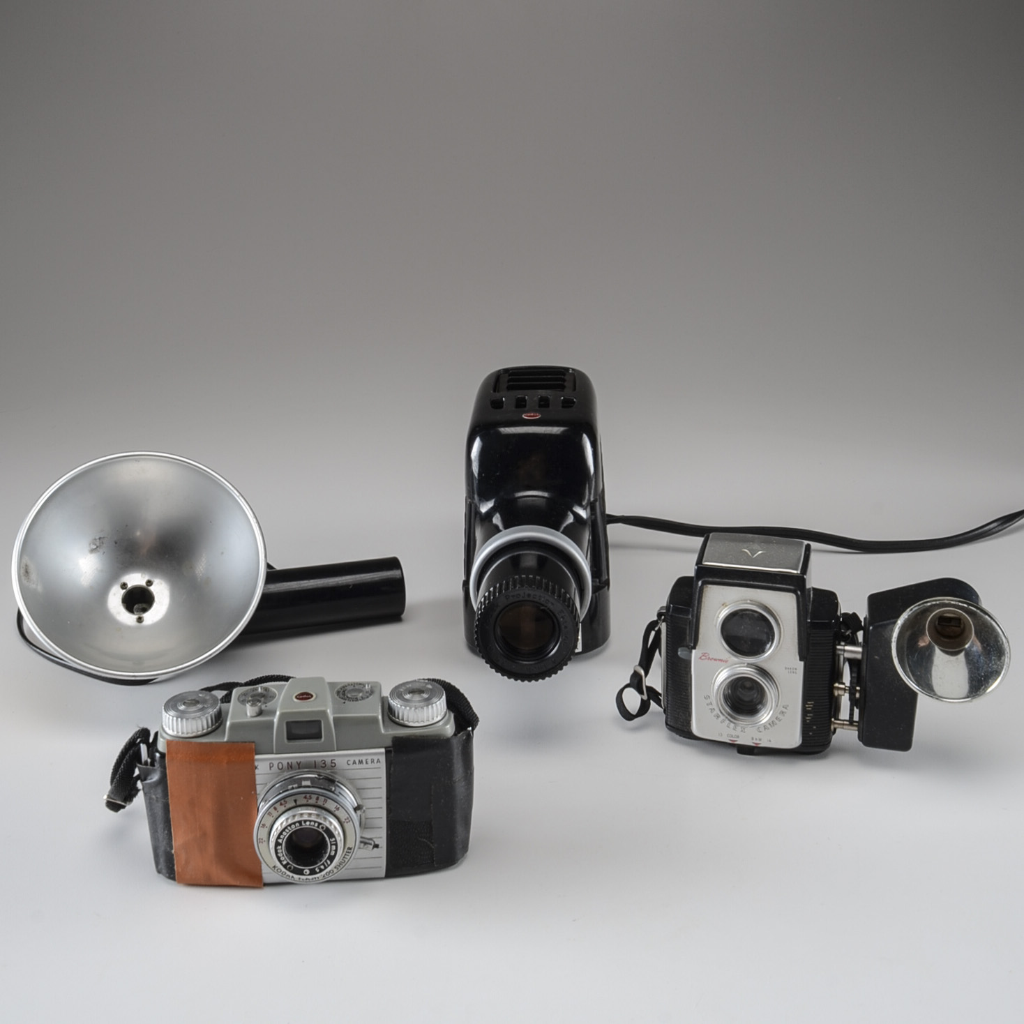 Vintage Kodak Slide Projector, Flasholder and Brownie Starflex Camera