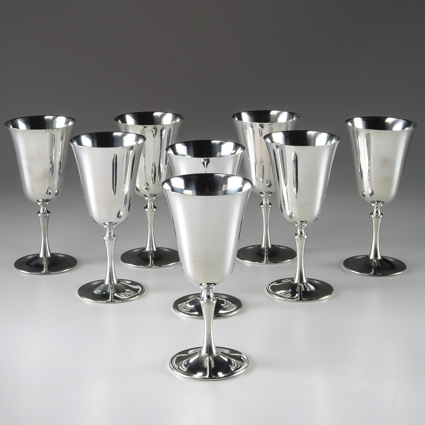 Set of Italian De Uberti Silver Plate Goblets
