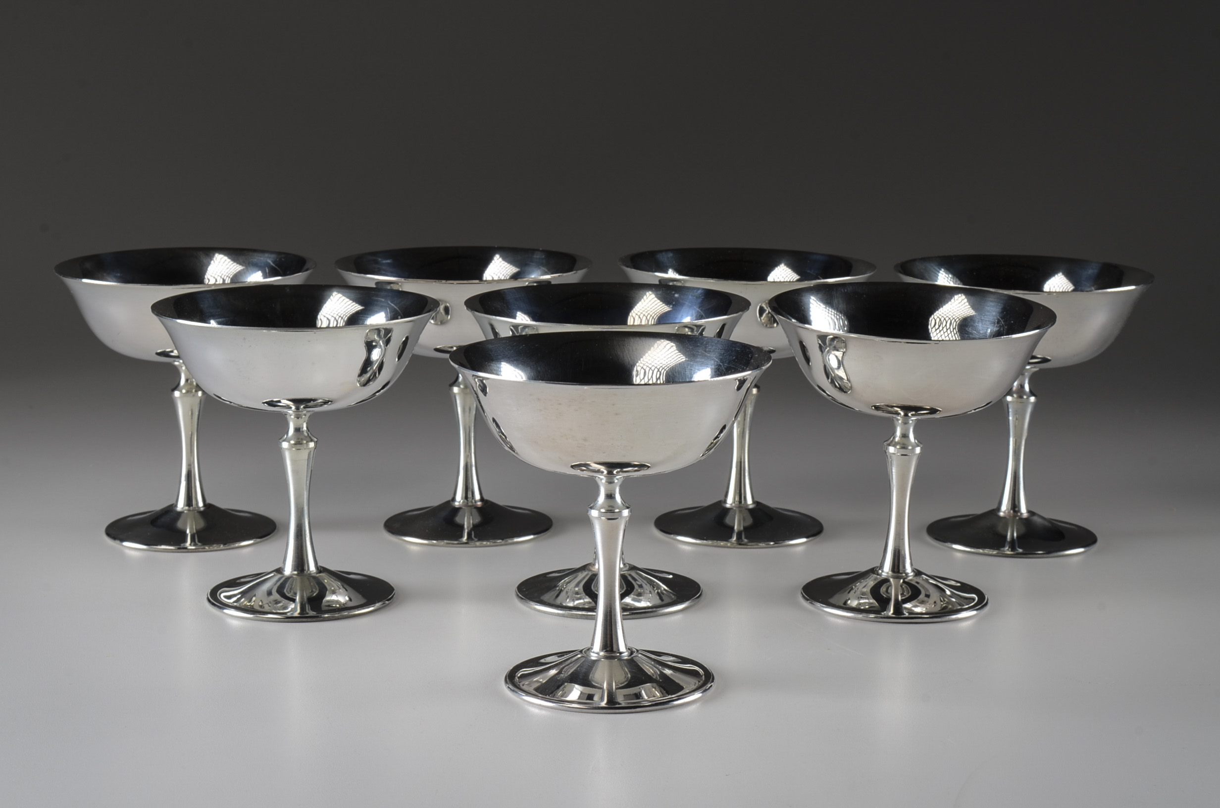 Set of Italian De Uberti Silver Plate Goblets