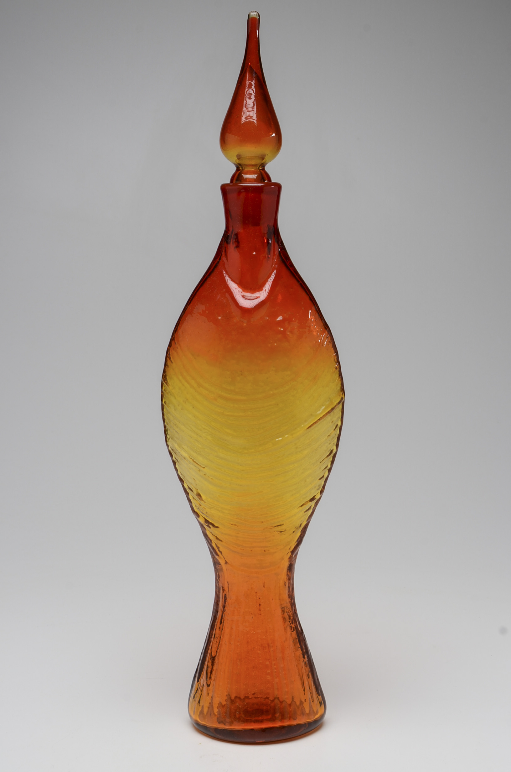 Blenko Art Glass Textured Tangerine Decanter