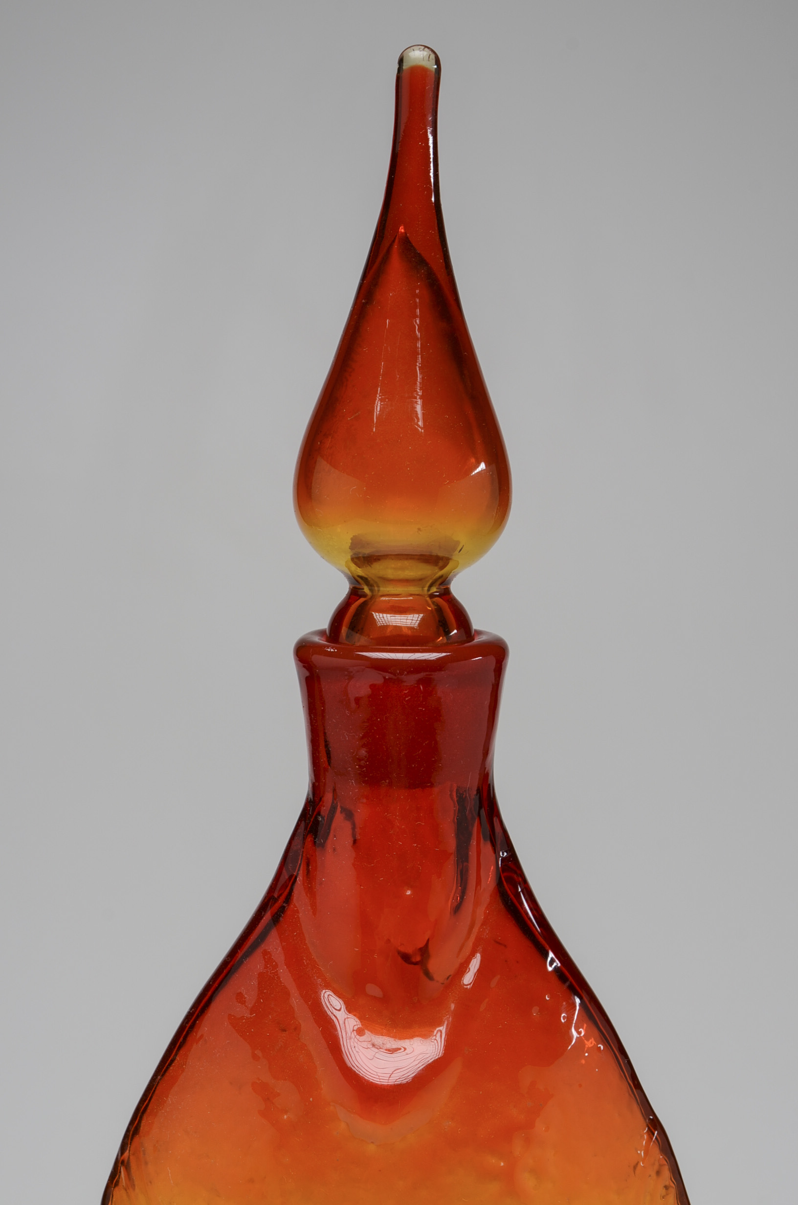Blenko Art Glass Textured Tangerine Decanter