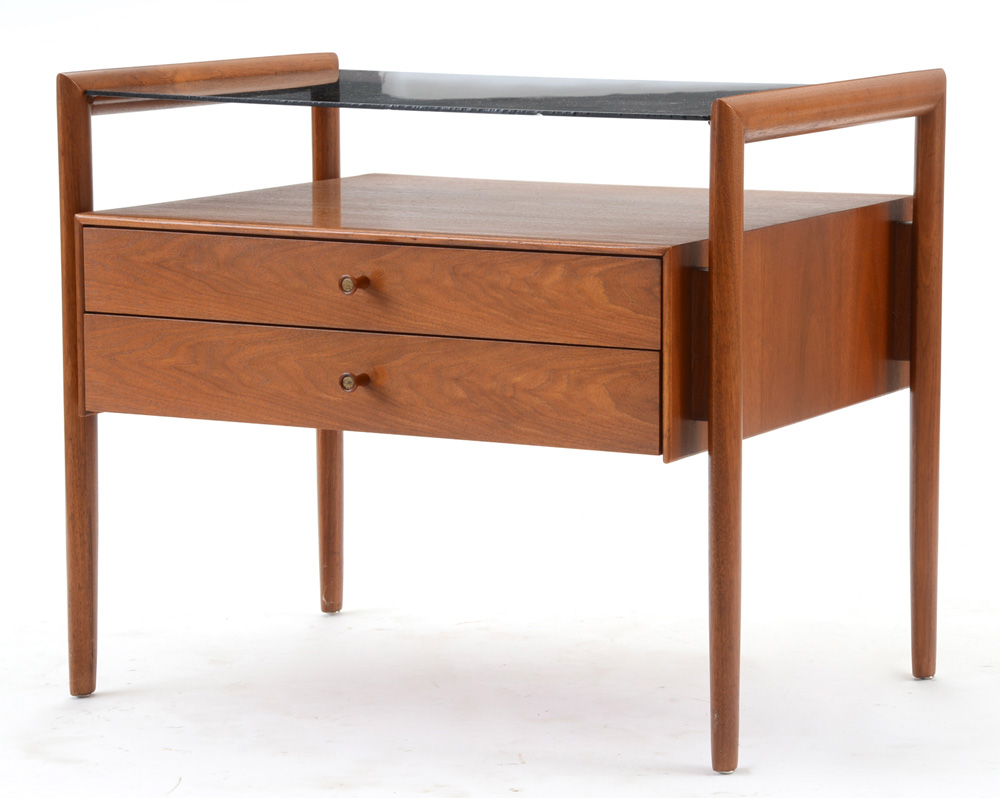 Drexel Walnut End Table by Barney Flagg