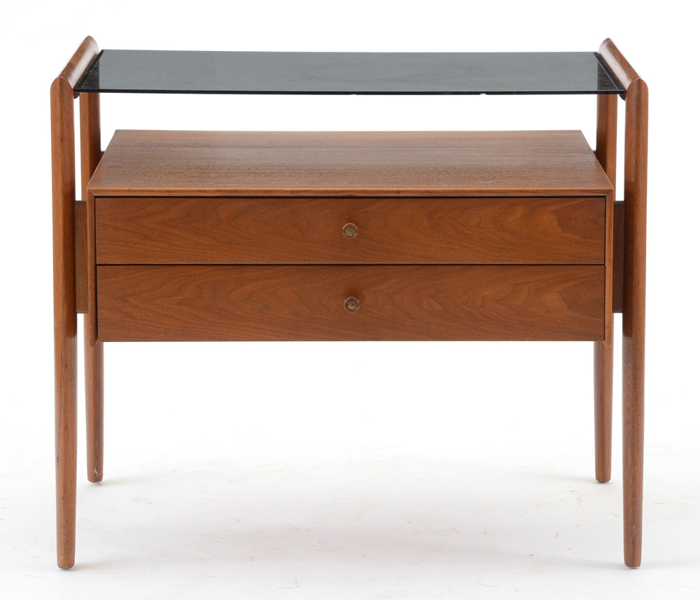Drexel Walnut End Table by Barney Flagg