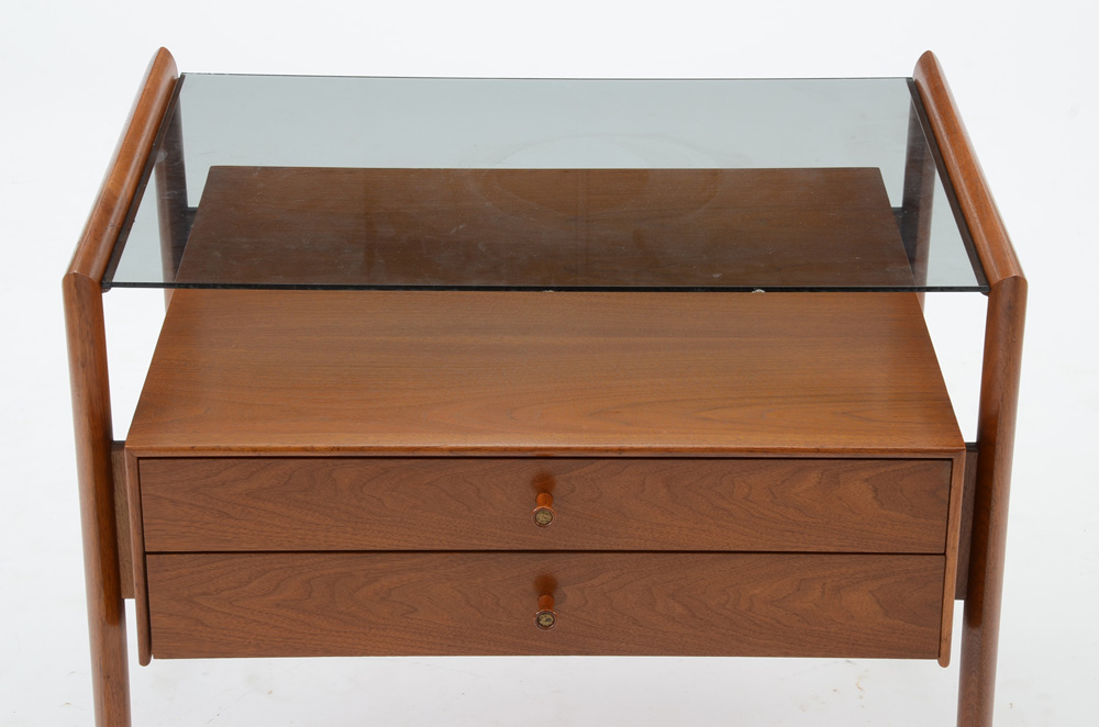 Drexel Walnut End Table by Barney Flagg