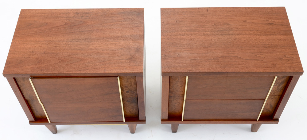 Pair of Mid Century Modern Walnut Nightstands by Witz