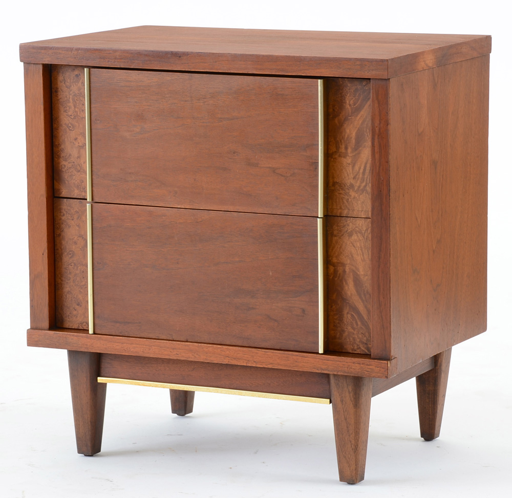 Pair of Mid Century Modern Walnut Nightstands by Witz
