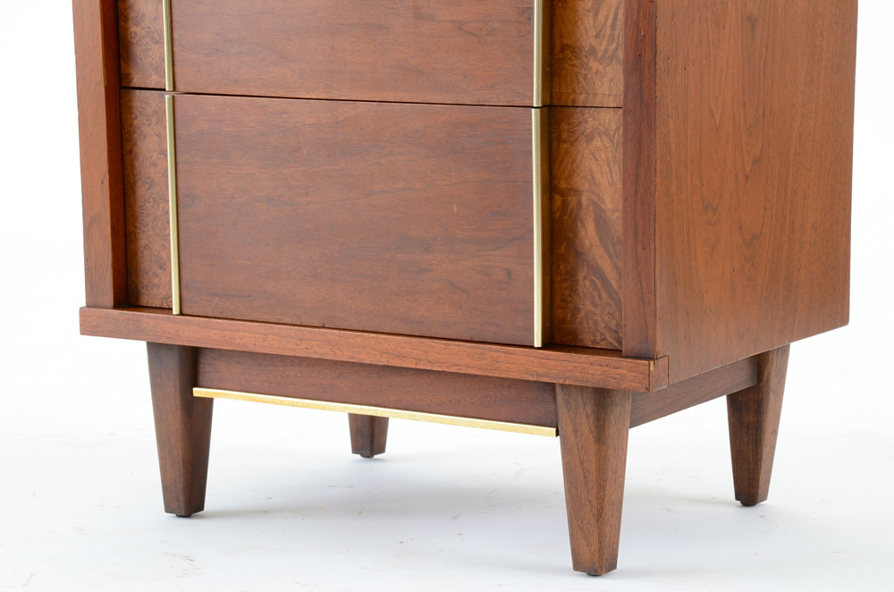 Pair of Mid Century Modern Walnut Nightstands by Witz
