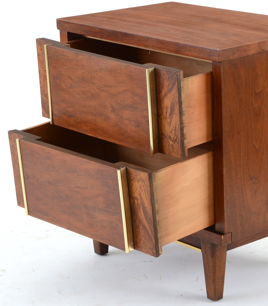 Pair of Mid Century Modern Walnut Nightstands by Witz