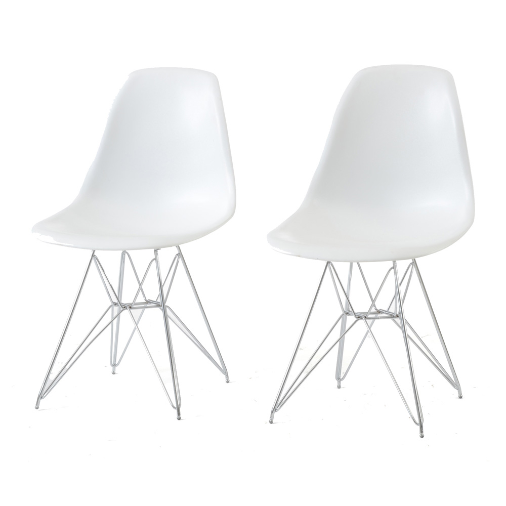 LexMod White Eames Style Shell Chairs