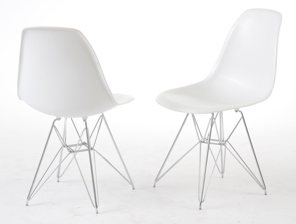LexMod White Eames Style Shell Chairs
