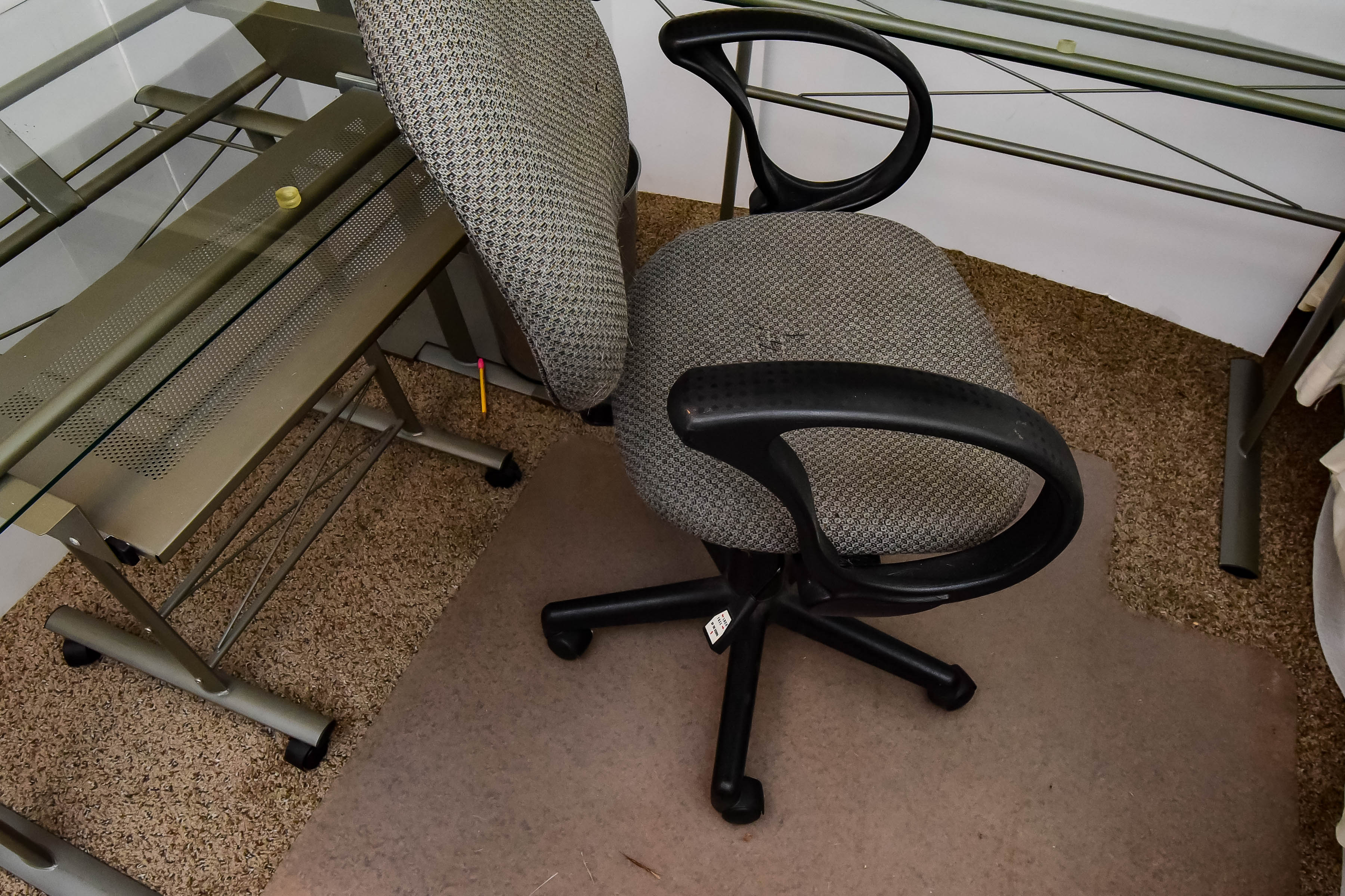 Contemporary Glass and Metal Corner Desk