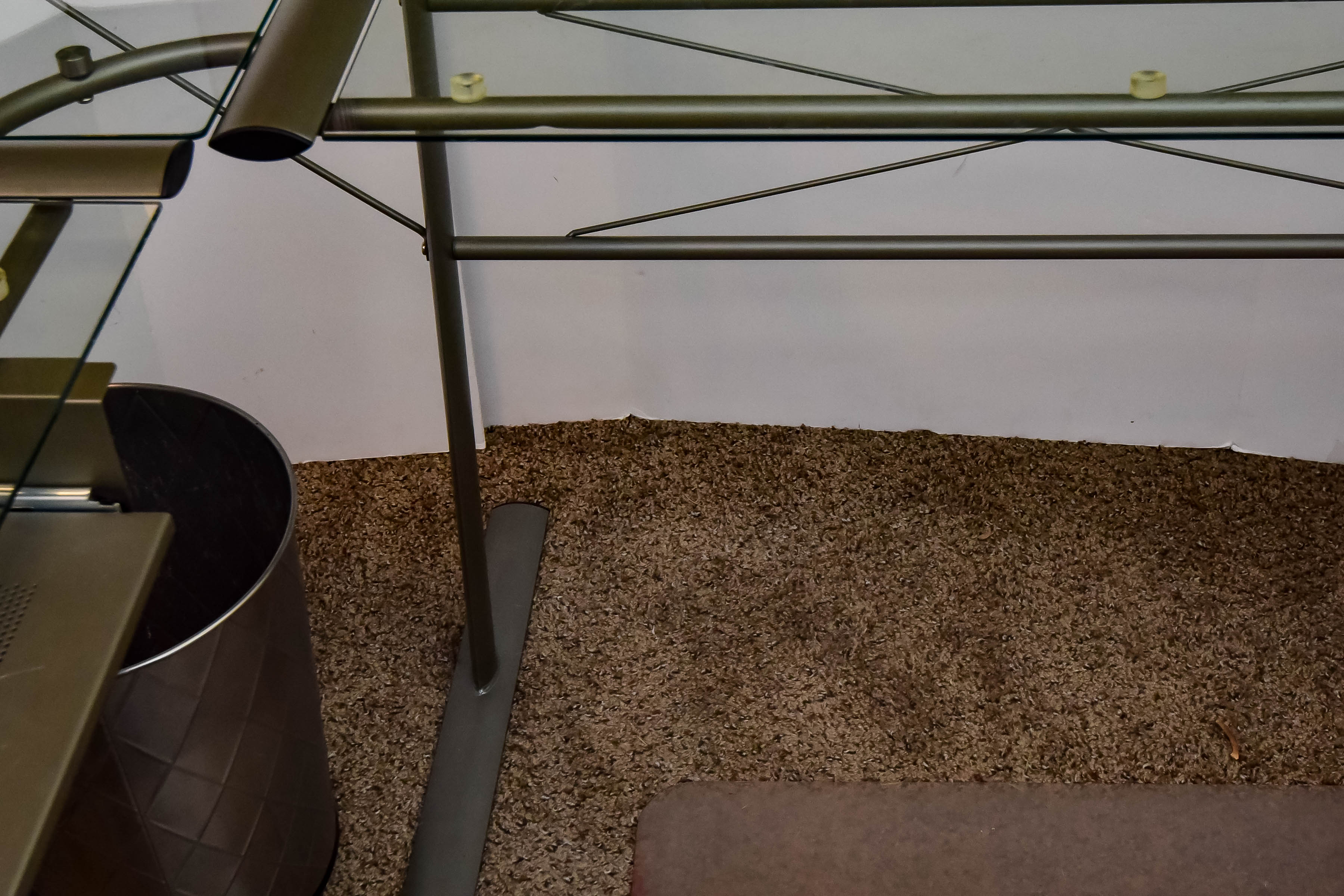 Contemporary Glass and Metal Corner Desk