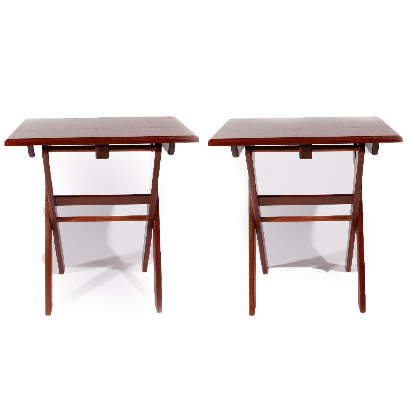 Pair of Cherry Wood Television Trays