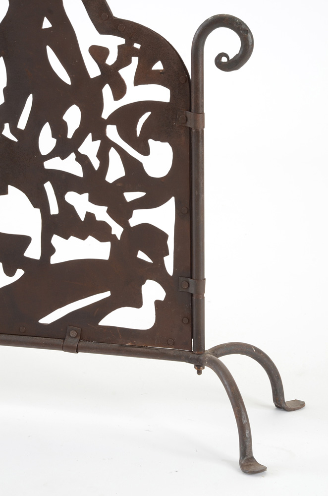 Cut Steel and Wrought Iron Fire Screen