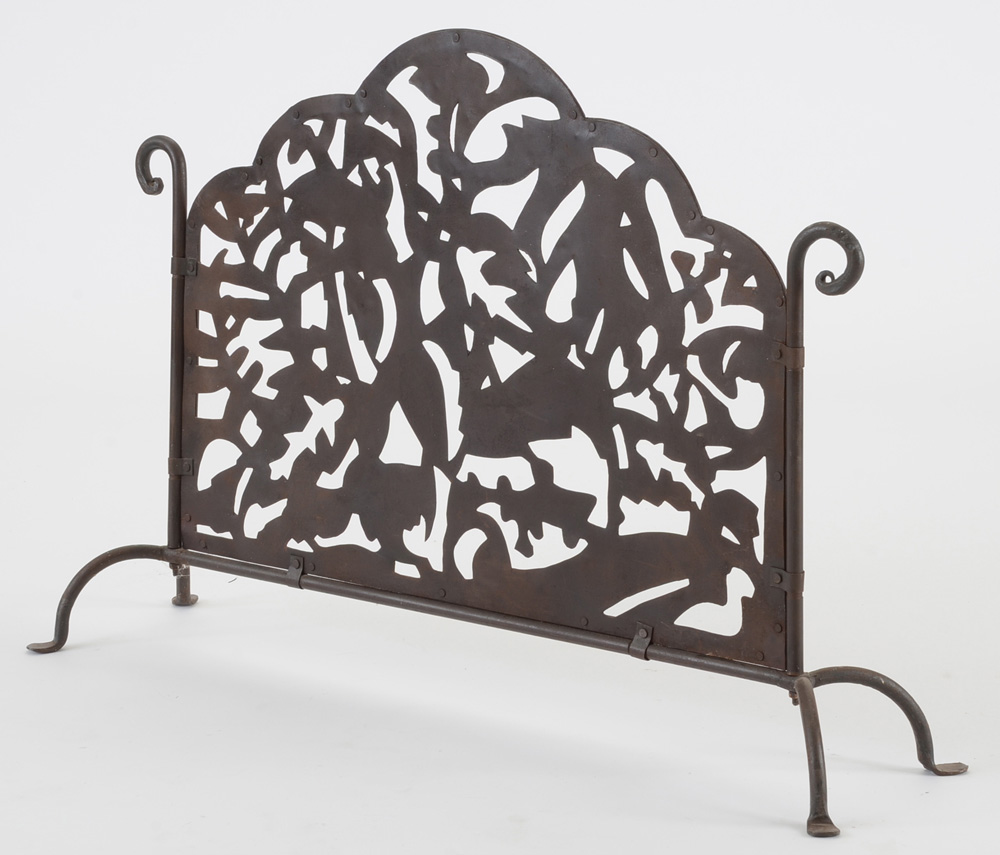 Cut Steel and Wrought Iron Fire Screen
