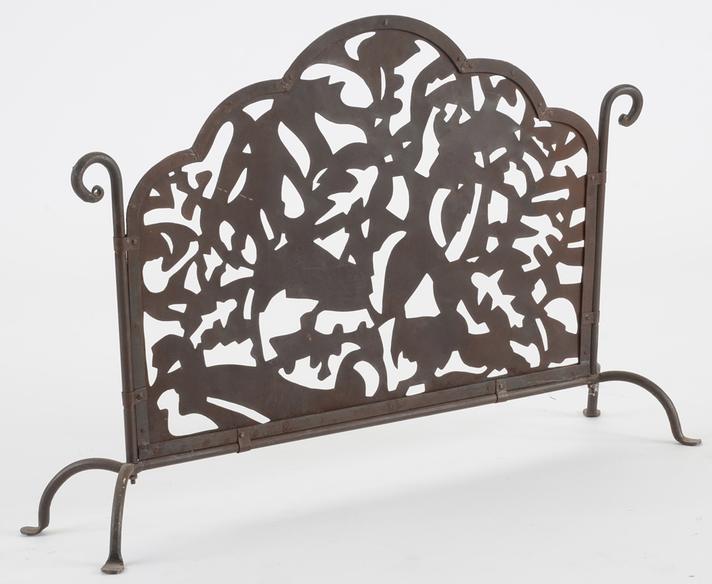 Cut Steel and Wrought Iron Fire Screen