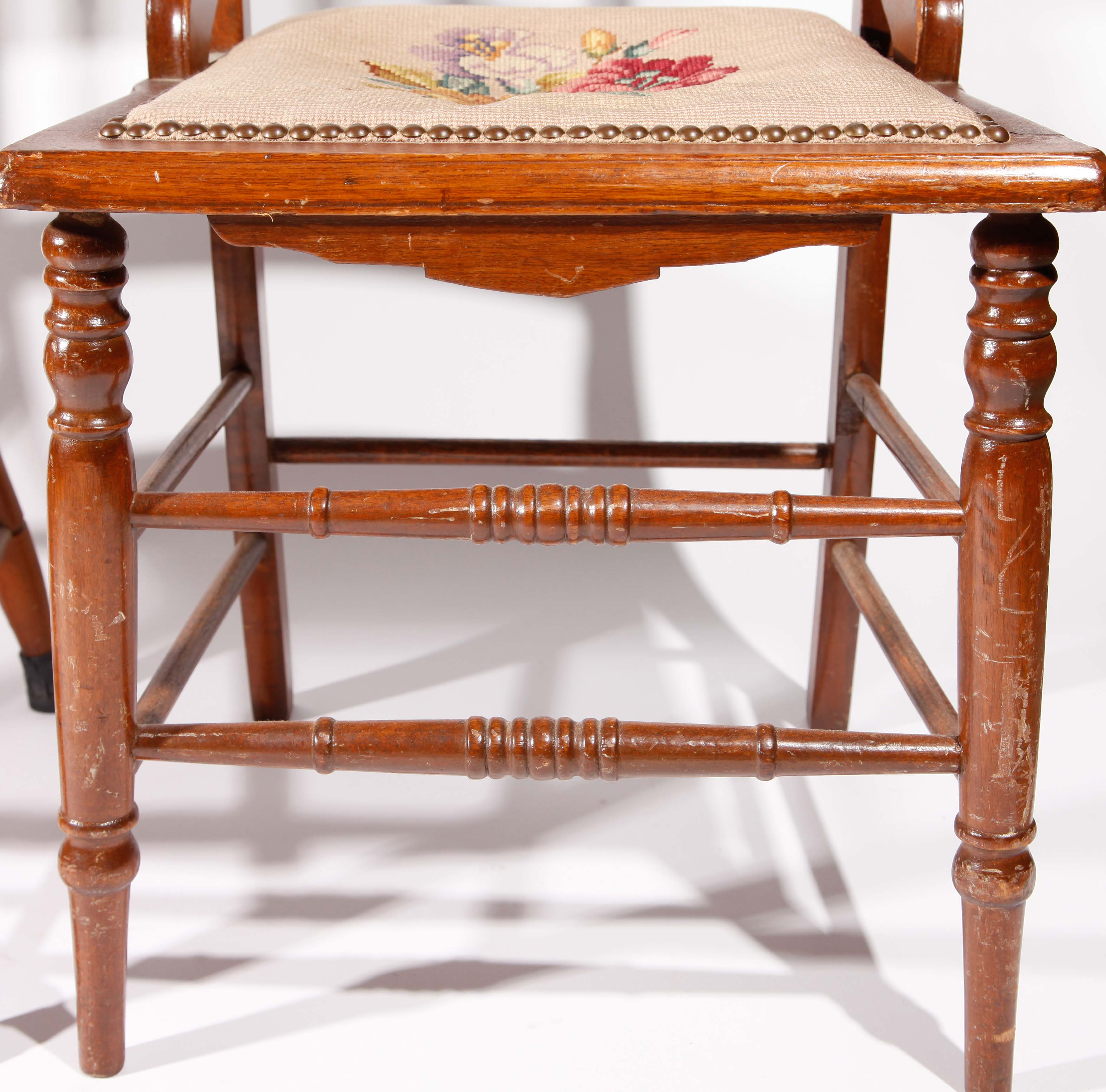 Grouping of Two Decorative Carved Wooden Chairs