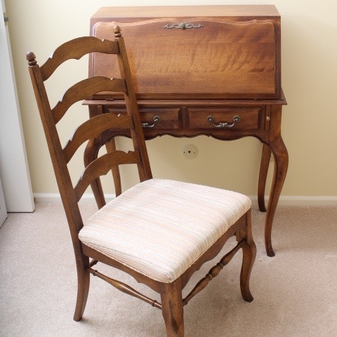 Ethan Allen Secretary Desk and Ladderback Chair