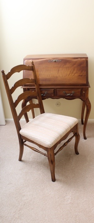 Ethan Allen Secretary Desk and Ladderback Chair