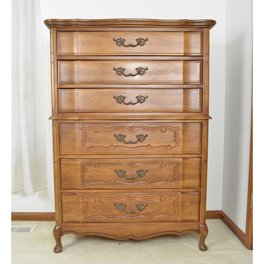 Tall Oak Chest of Drawers by Bassett Furniture