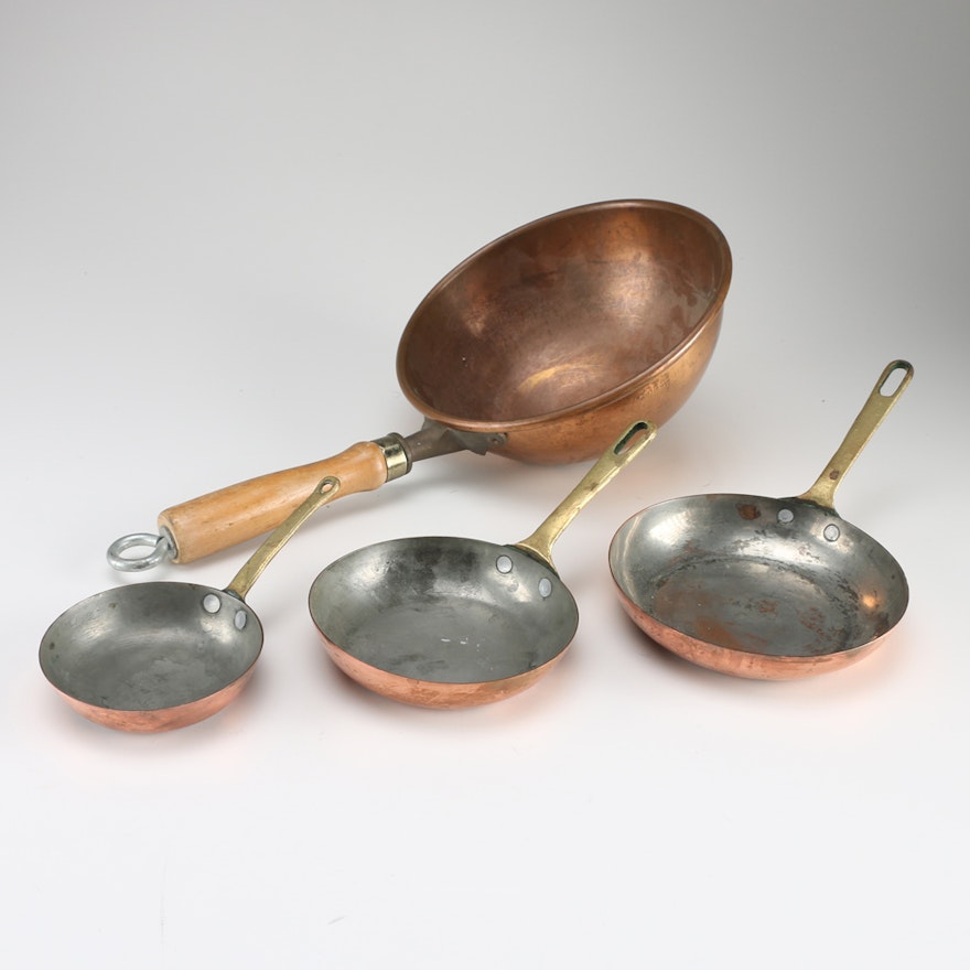 Set of Copper and Metal Pans