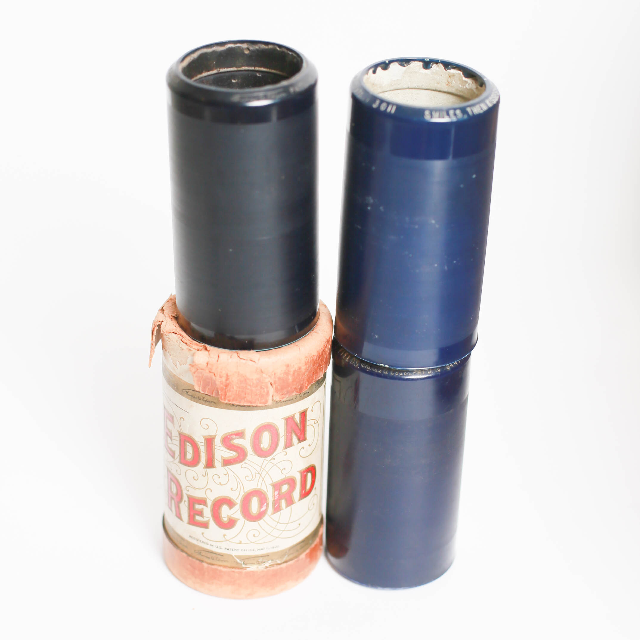 Edison Amberola 30 Phonograph Cylinder Record Player with Five Wax Cylinders