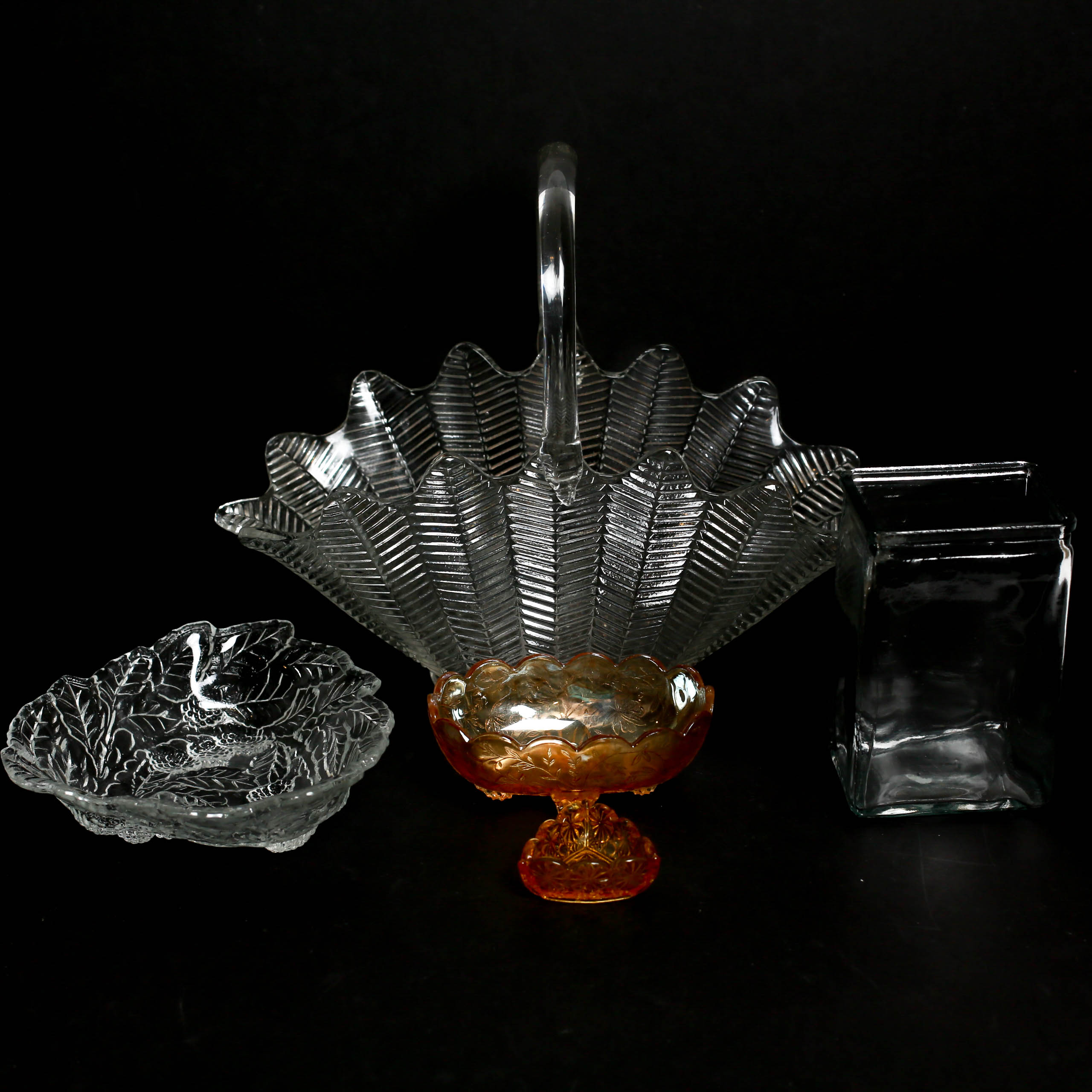 Assortment  of Pressed Glass Vessels
