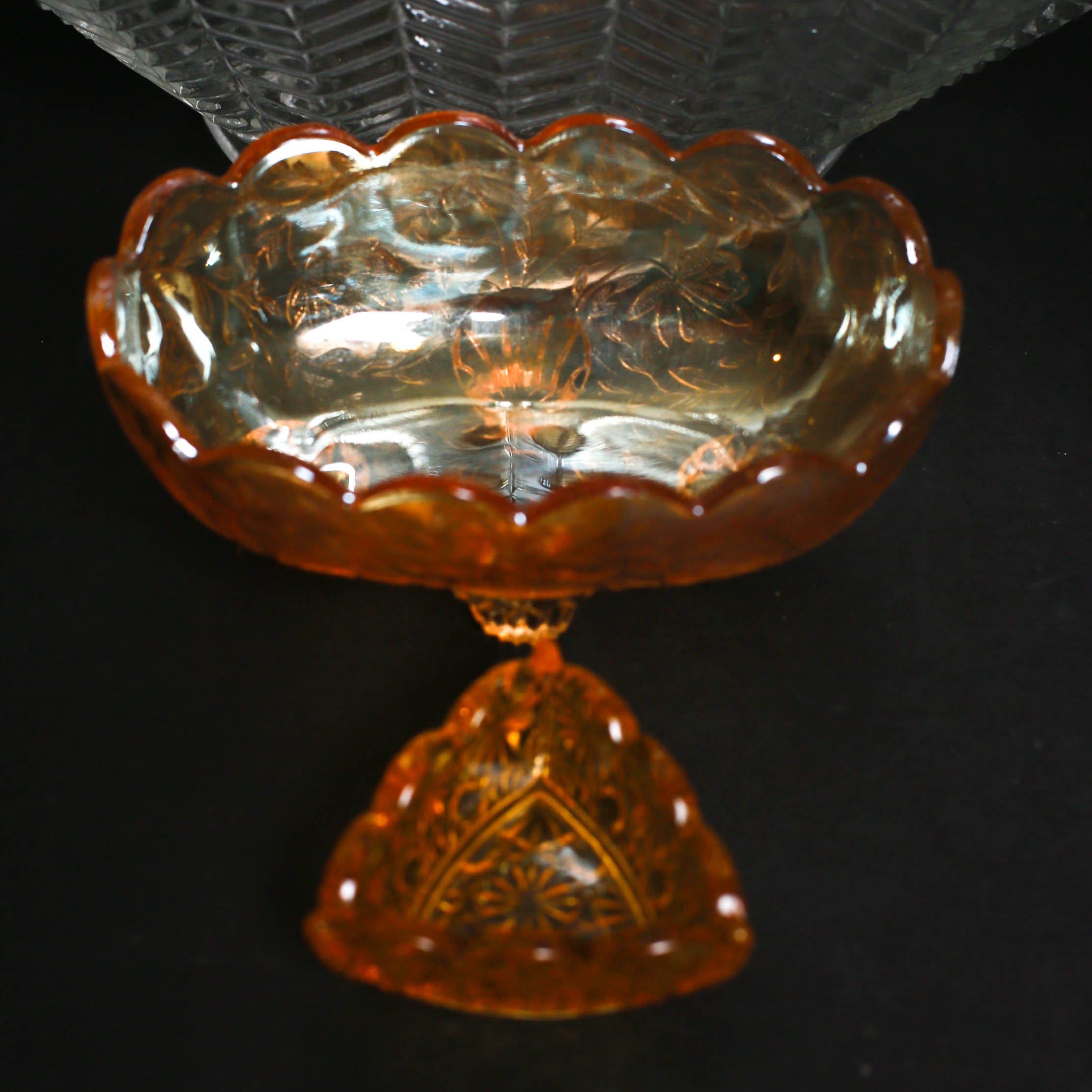 Assortment  of Pressed Glass Vessels