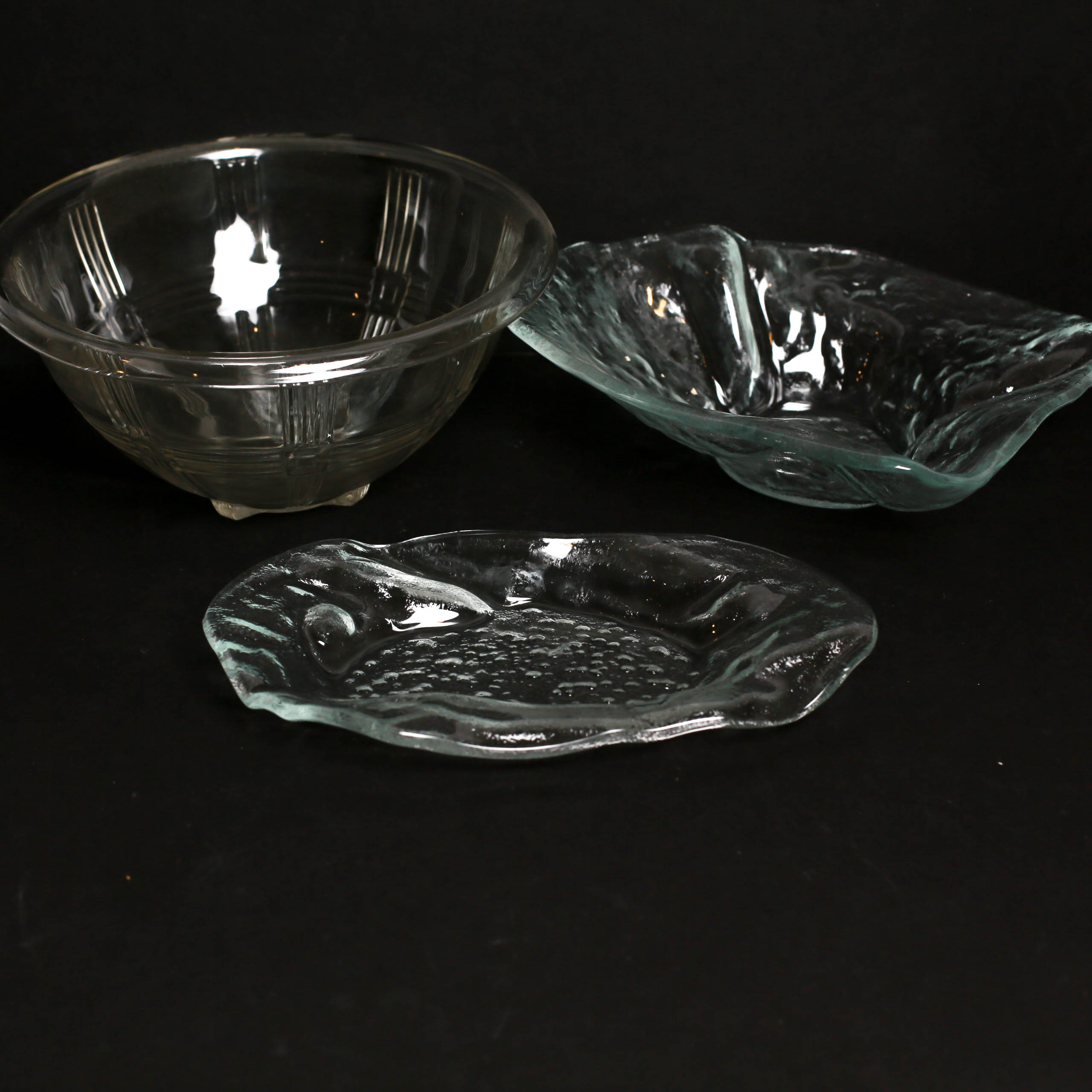 Assortment  of Pressed Glass Vessels