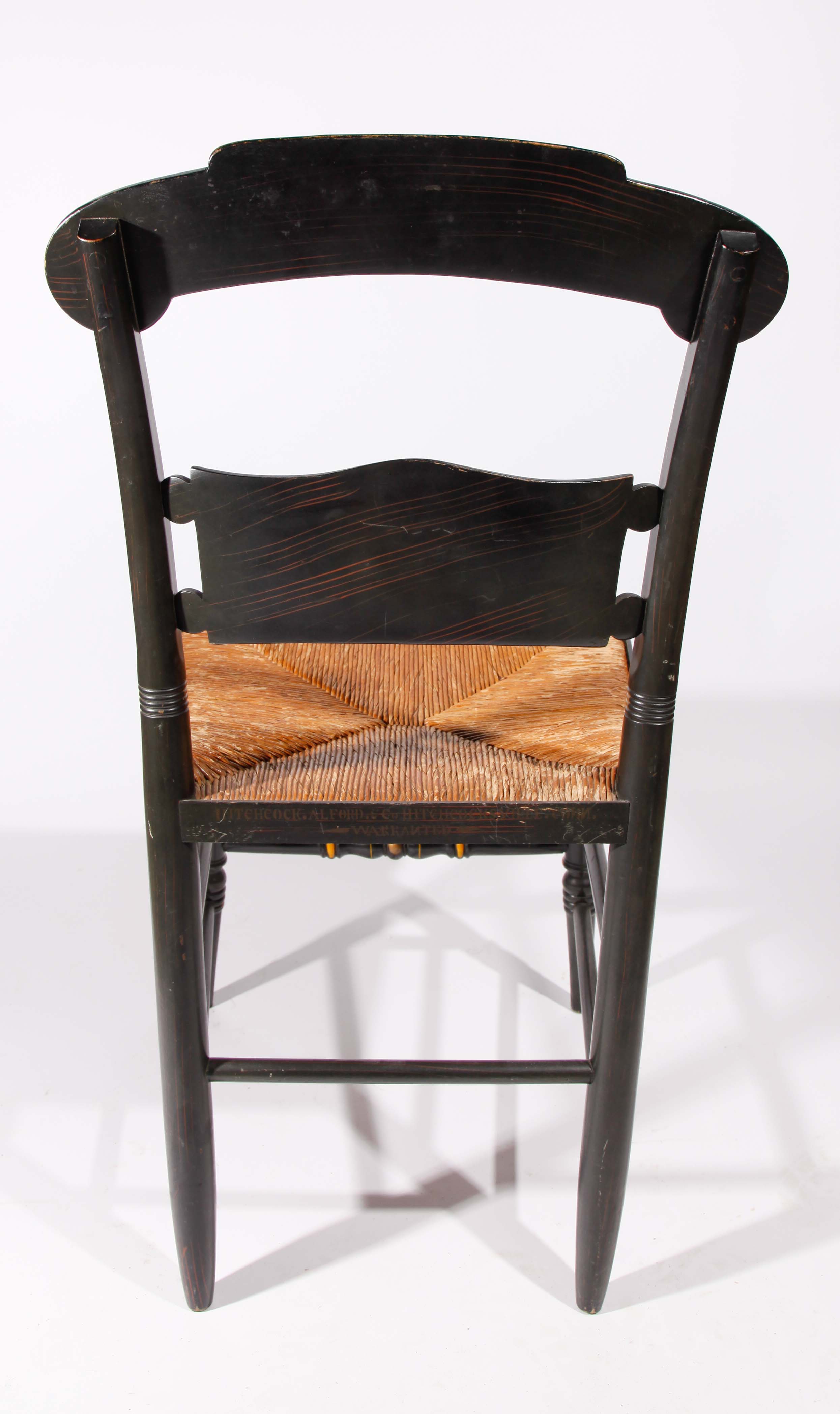 Hand Painted Black and Gold Sitting Chair