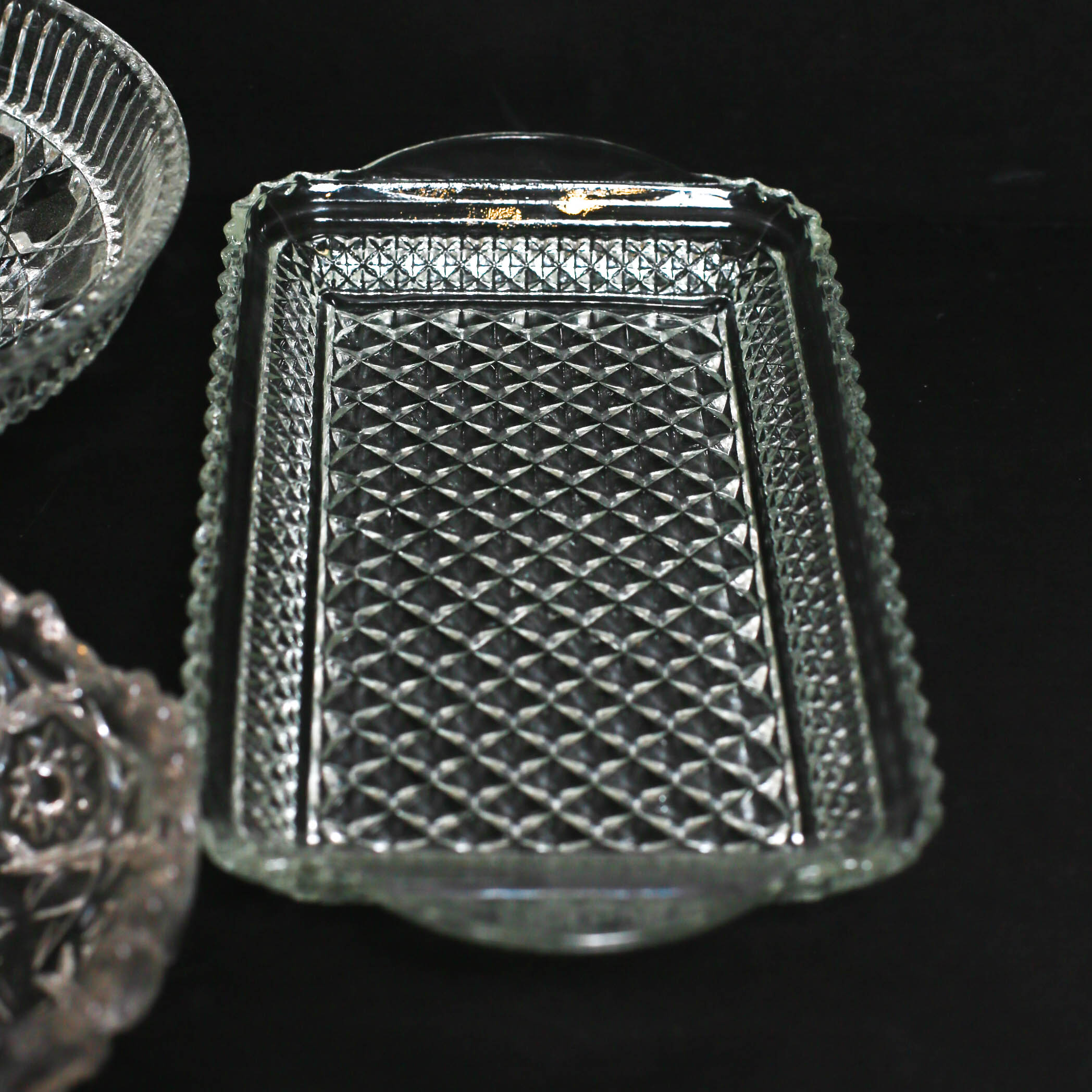 Assortment  of Pressed Glass Vessels