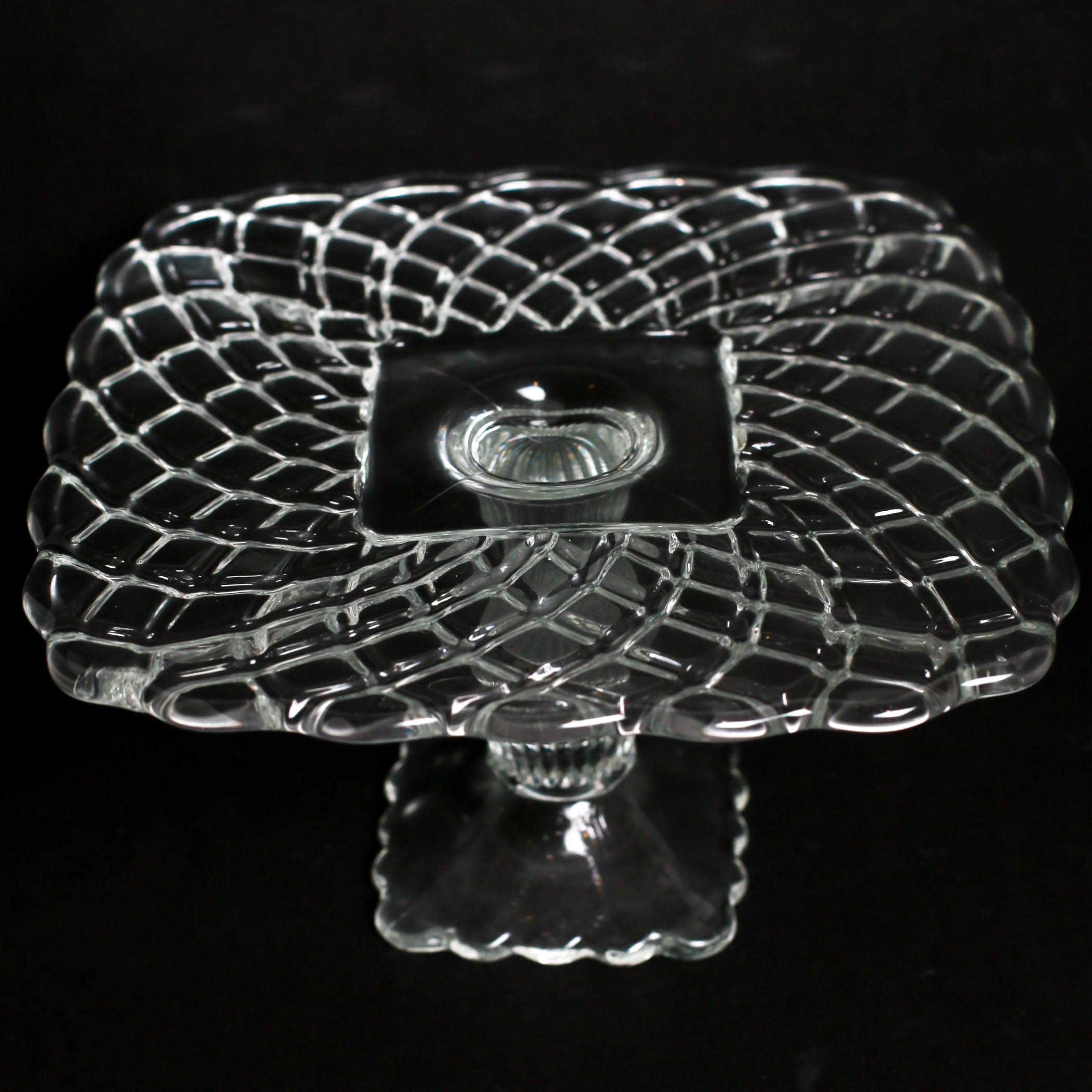 L.E. Smith "Rose and Trellis" Glass Cake Stands