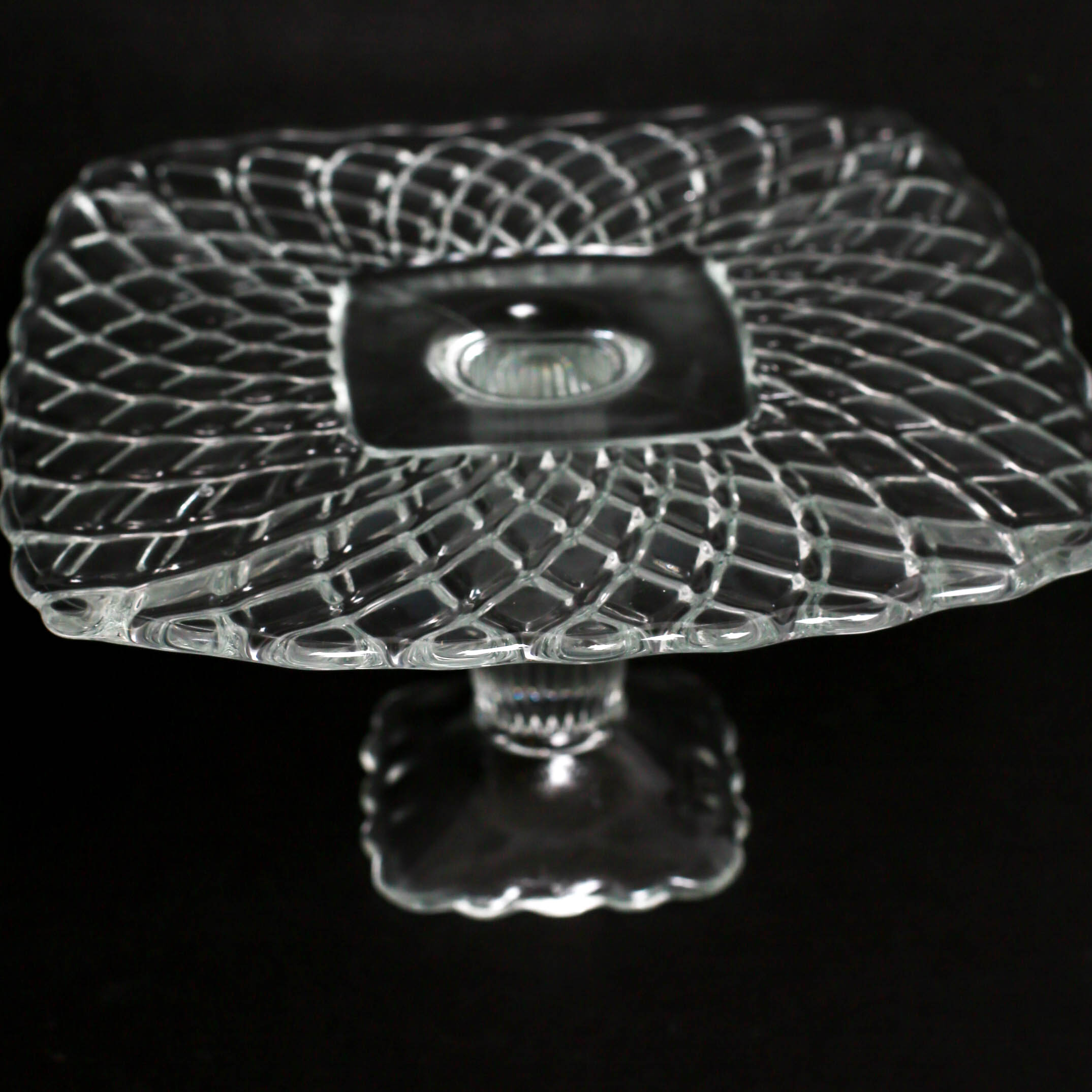L.E. Smith "Rose and Trellis" Glass Cake Stands