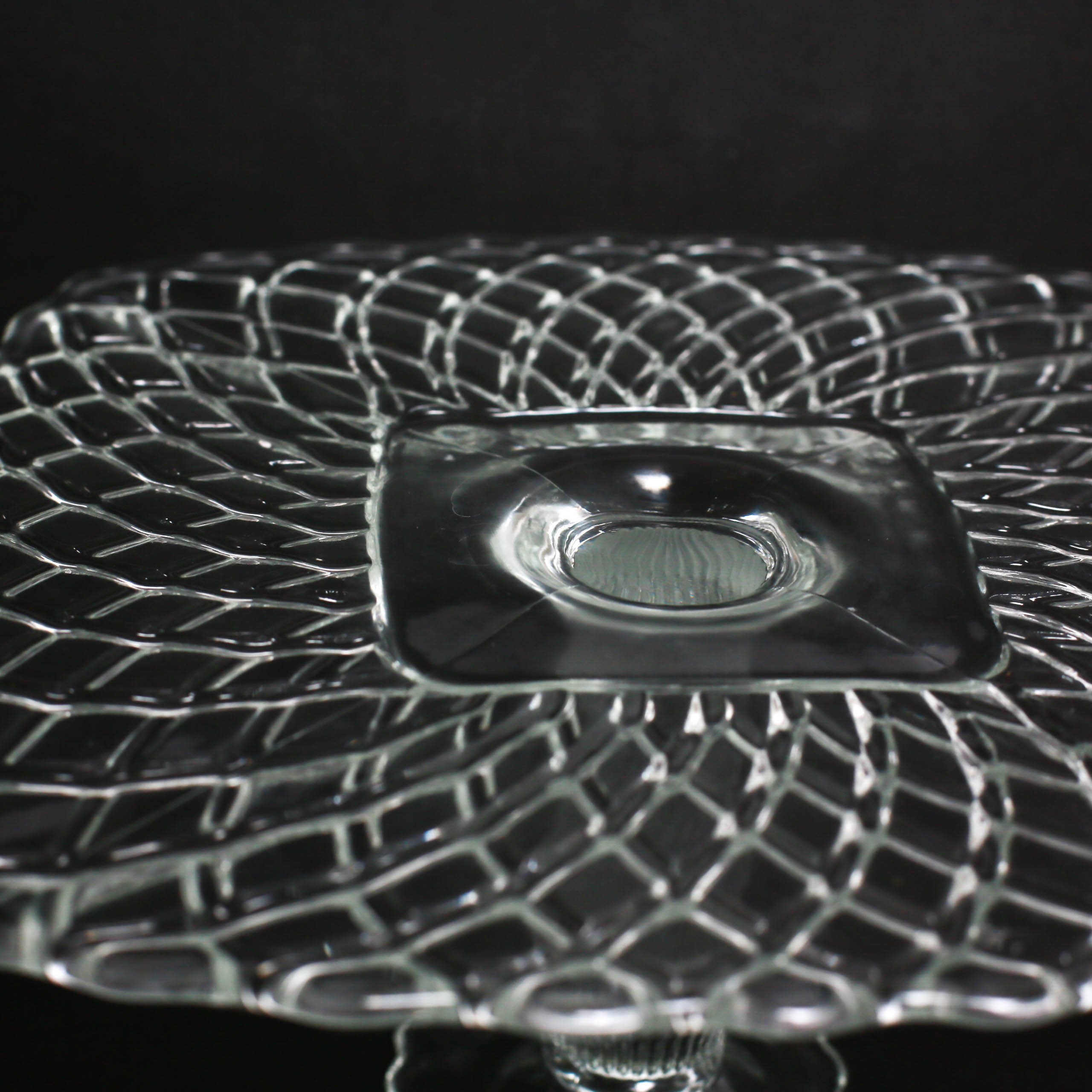 L.E. Smith "Rose and Trellis" Glass Cake Stands