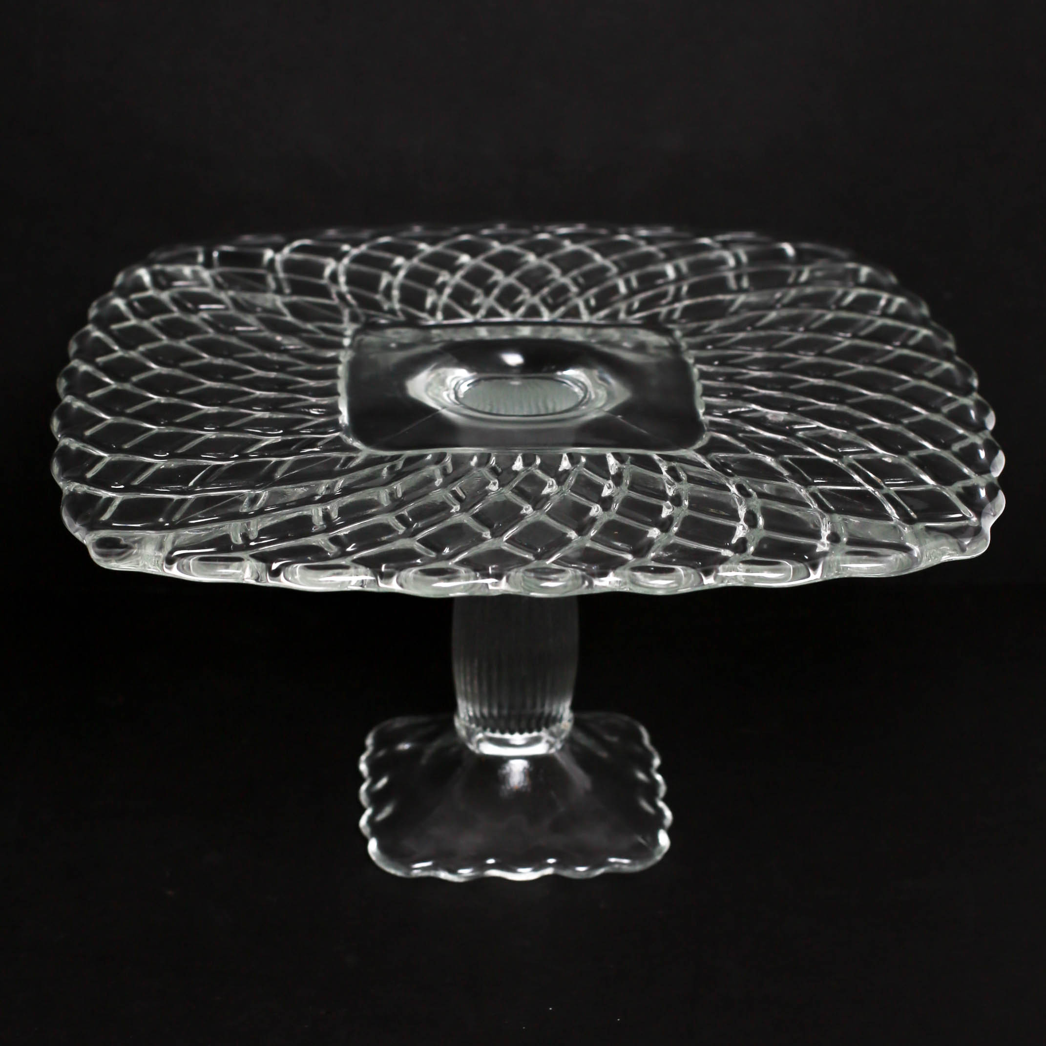 L.E. Smith "Rose and Trellis" Glass Cake Stands