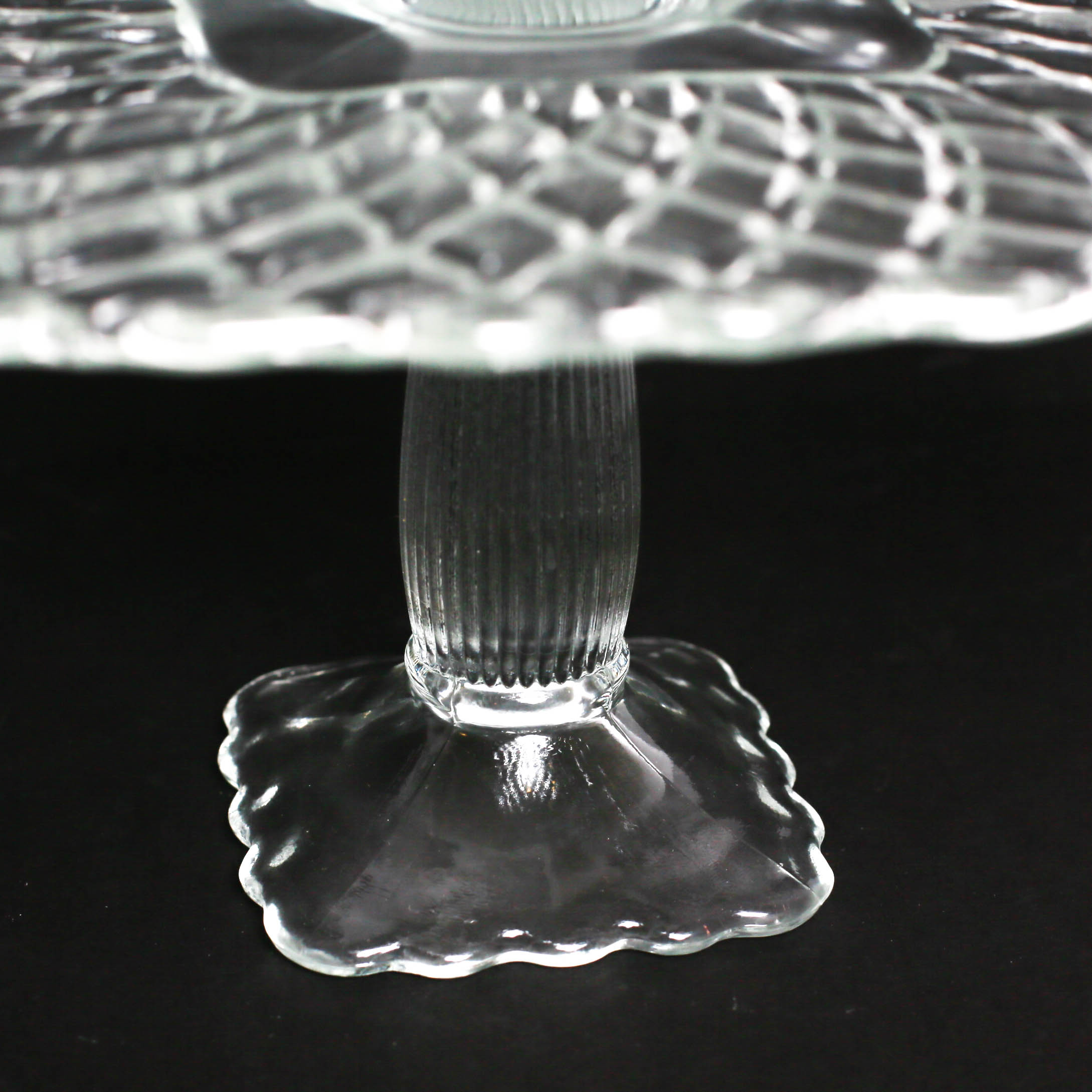 L.E. Smith "Rose and Trellis" Glass Cake Stands