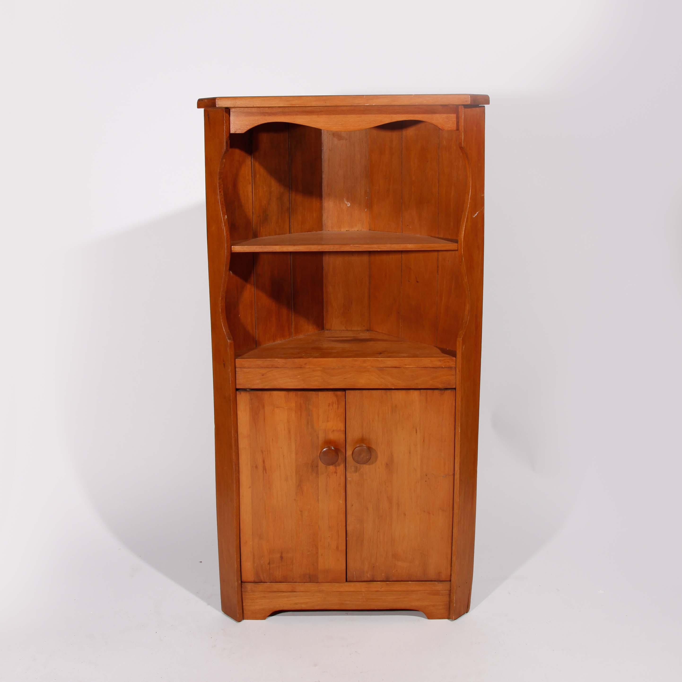 Rustic Wood Hanging Corner Cabinet