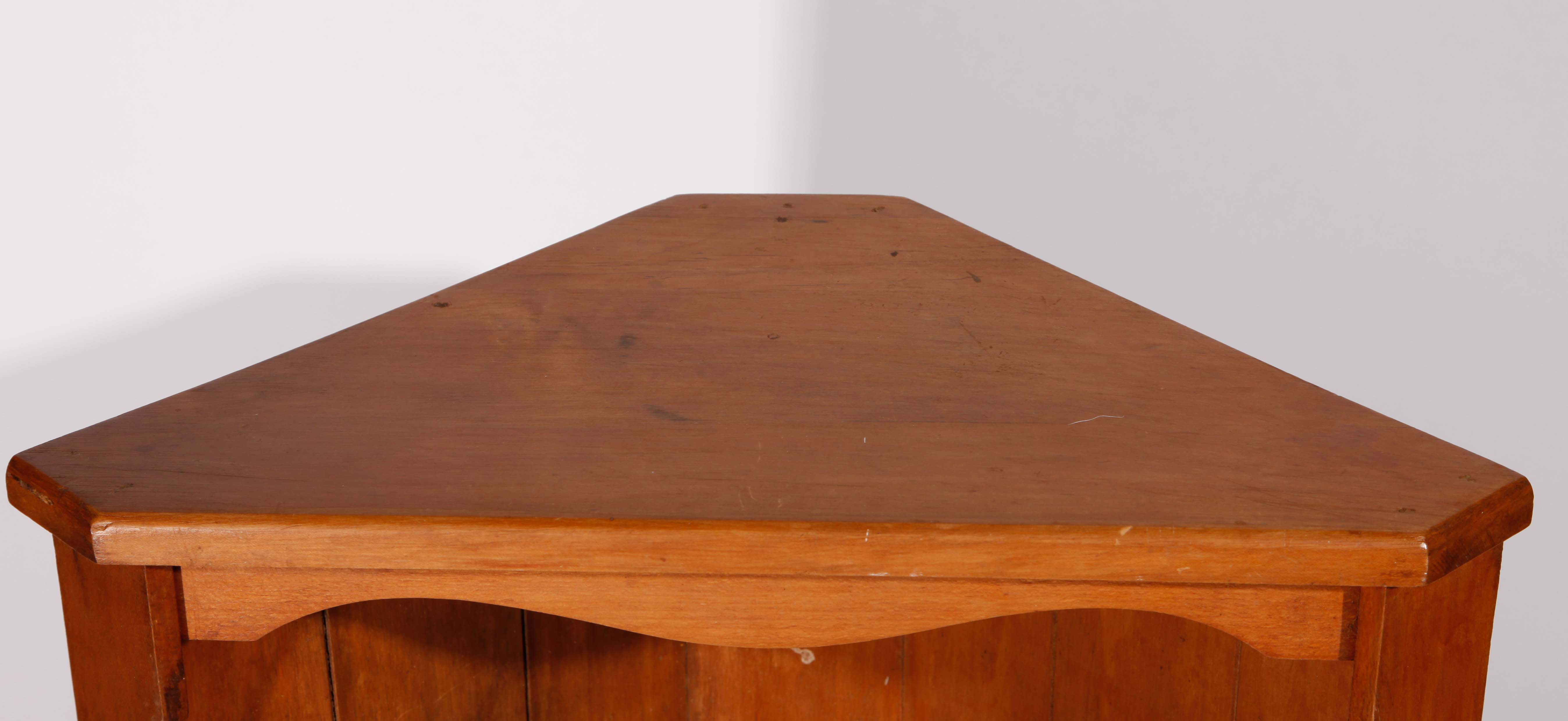 Rustic Wood Hanging Corner Cabinet