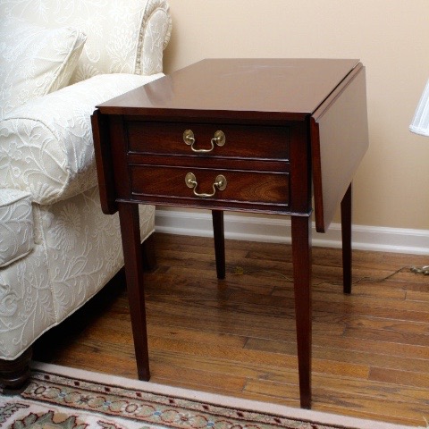 Pair of Mahogany Henkel Harris Drop Leaf End Tables