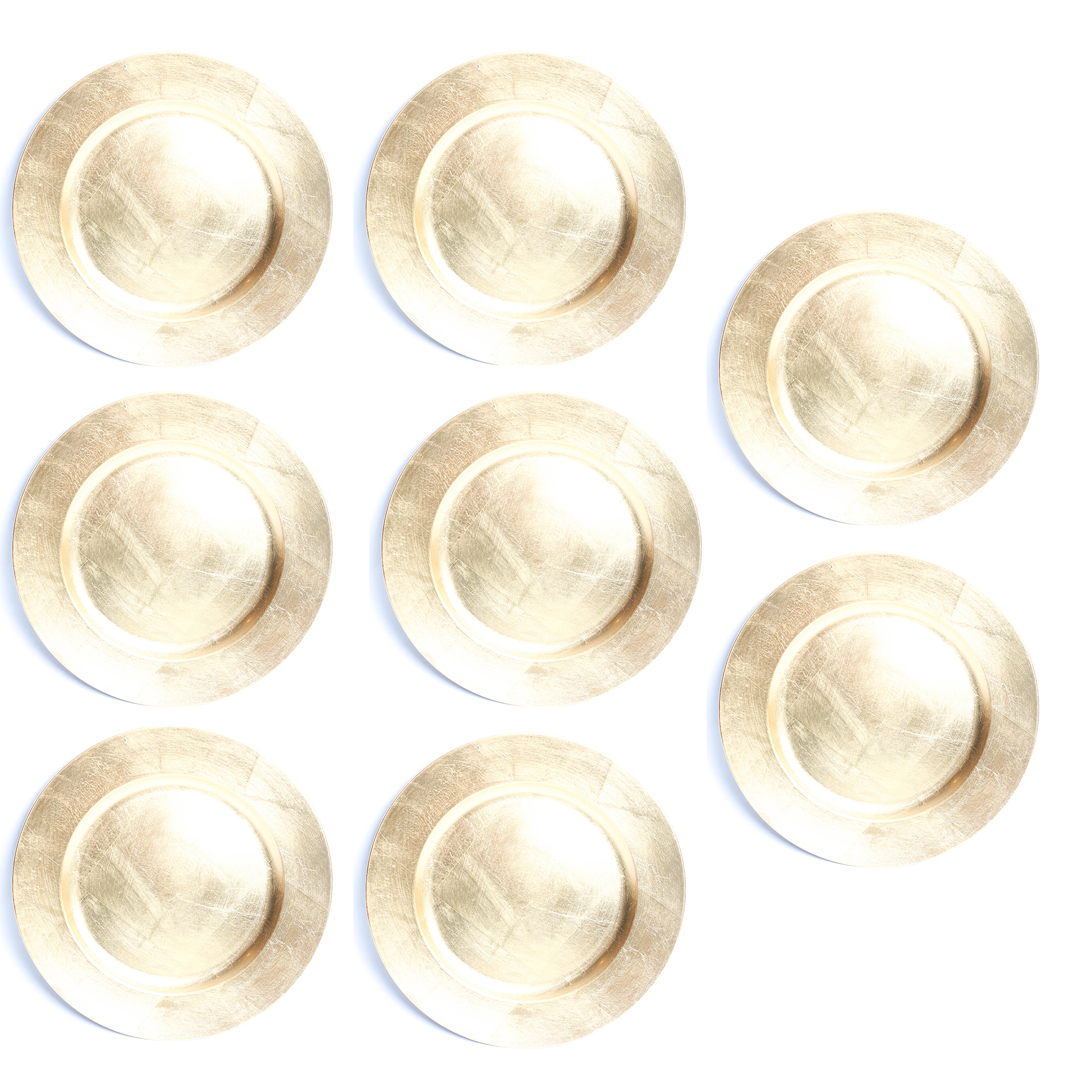 Eight Paloma Gold Leaf Charger Plates